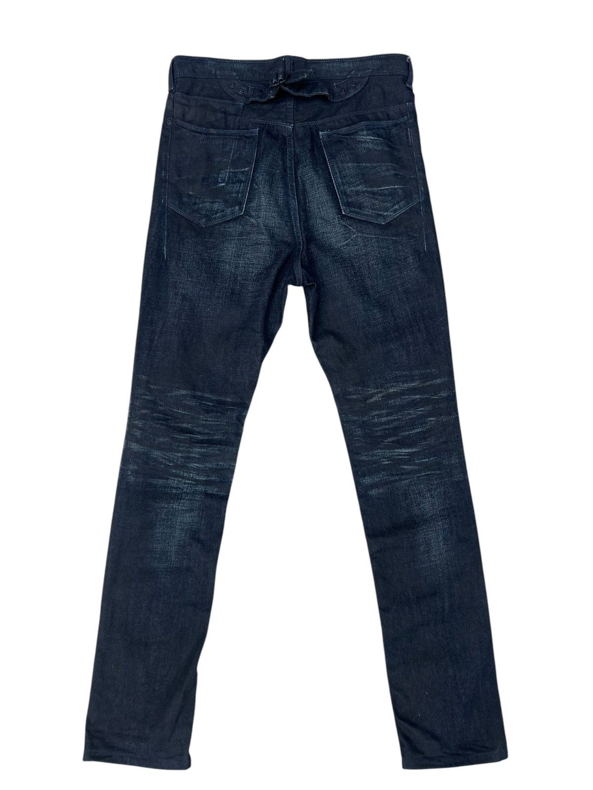 Black Barrett Vintage Neil Barret Black Barret Coated Waxed Slim Jeans Size US 31 - 14 Thumbnail