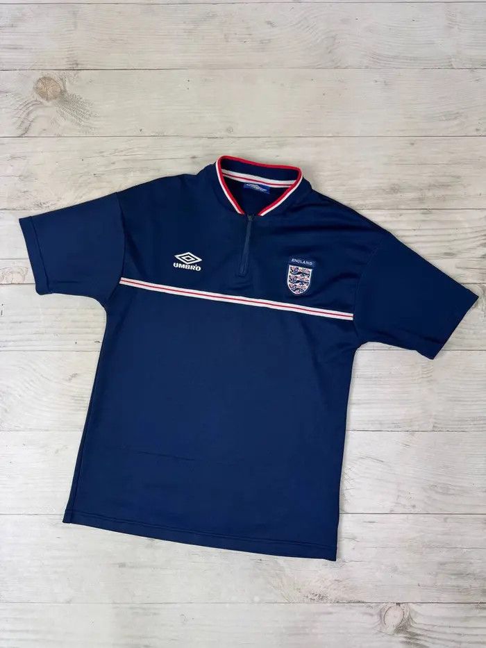 Umbro Umbro England 1998 2000 Training Shirt Zip 1/4 Soccer Jersey Size US M / EU 48-50 / 2 - 1 Thumbnail