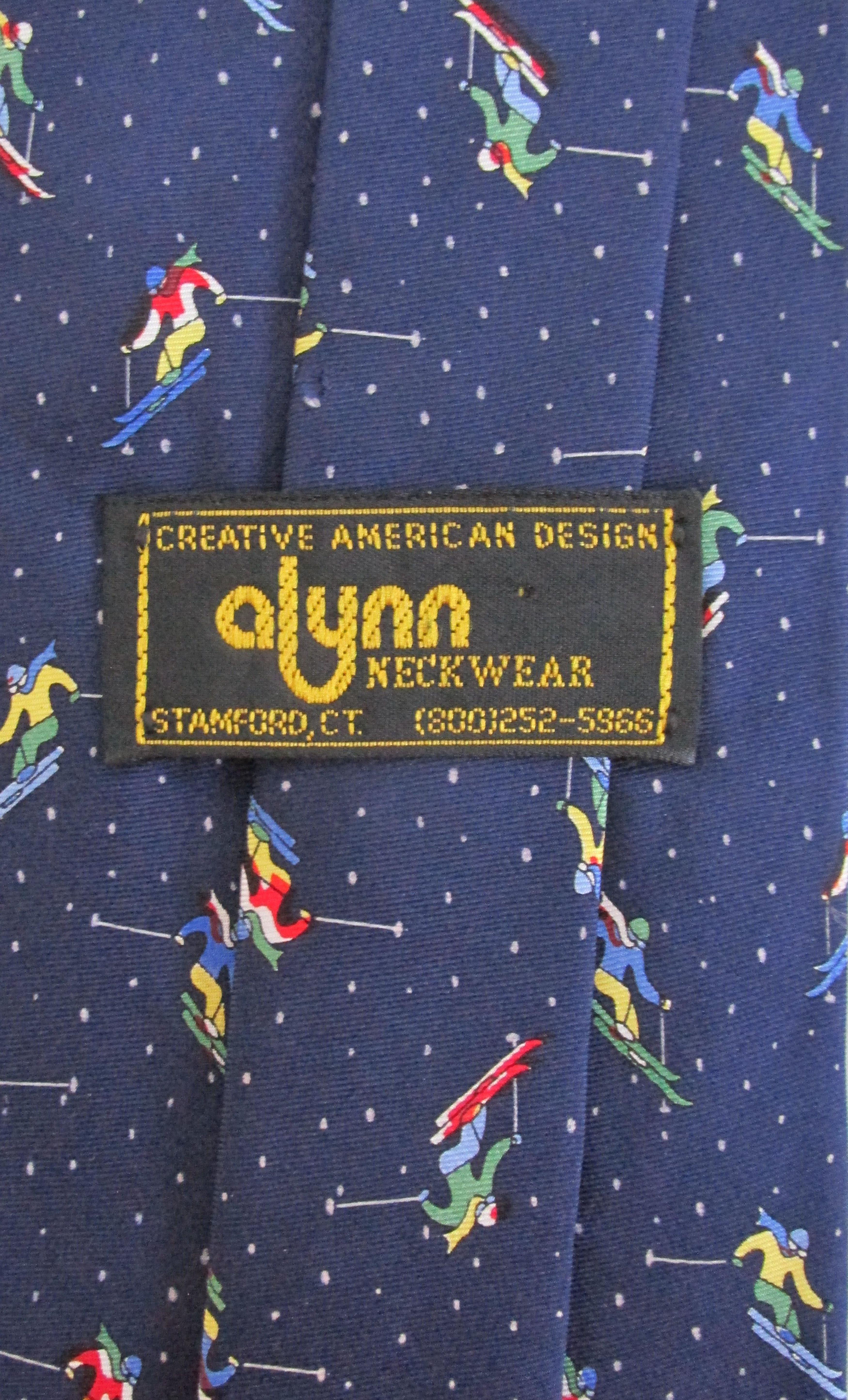 Other Alynn "Downhill Skier" Men's Silk Tie Size ONE SIZE - 4 Thumbnail