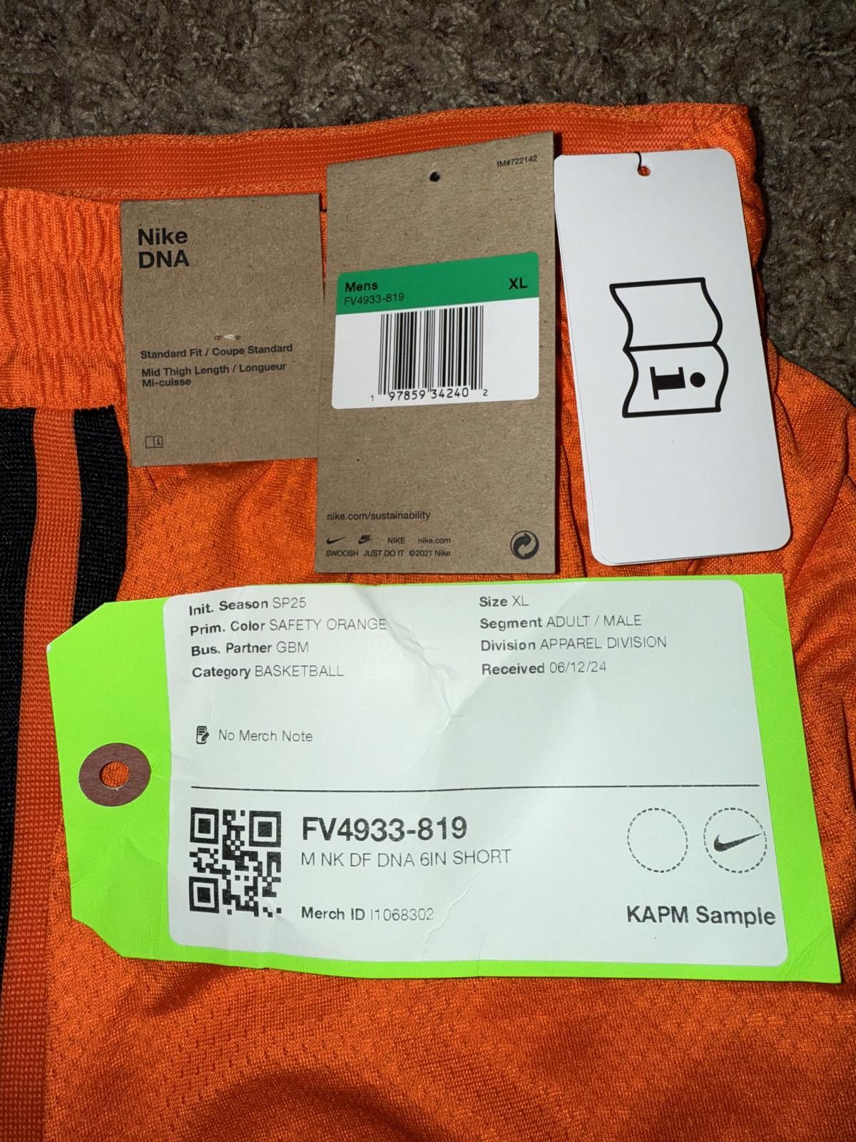 Nike Nike DNA Men's Dri-FIT 6" Basketball Shorts Sample Size US 36 / EU 52 - 10 Thumbnail