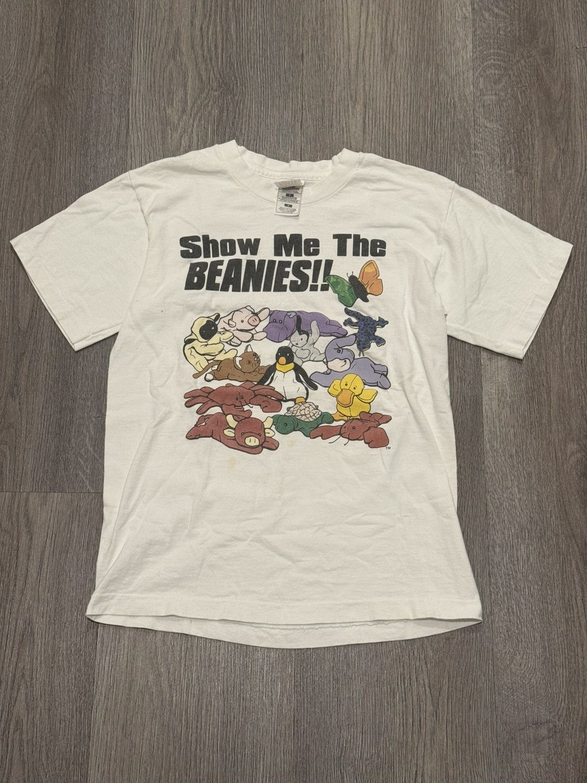 Fruit Of The Loom Rare 90s Vintage "Show Me the Beanies" Beanie Babies Tee Size US S / EU 44-46 / 1 - 2 Thumbnail