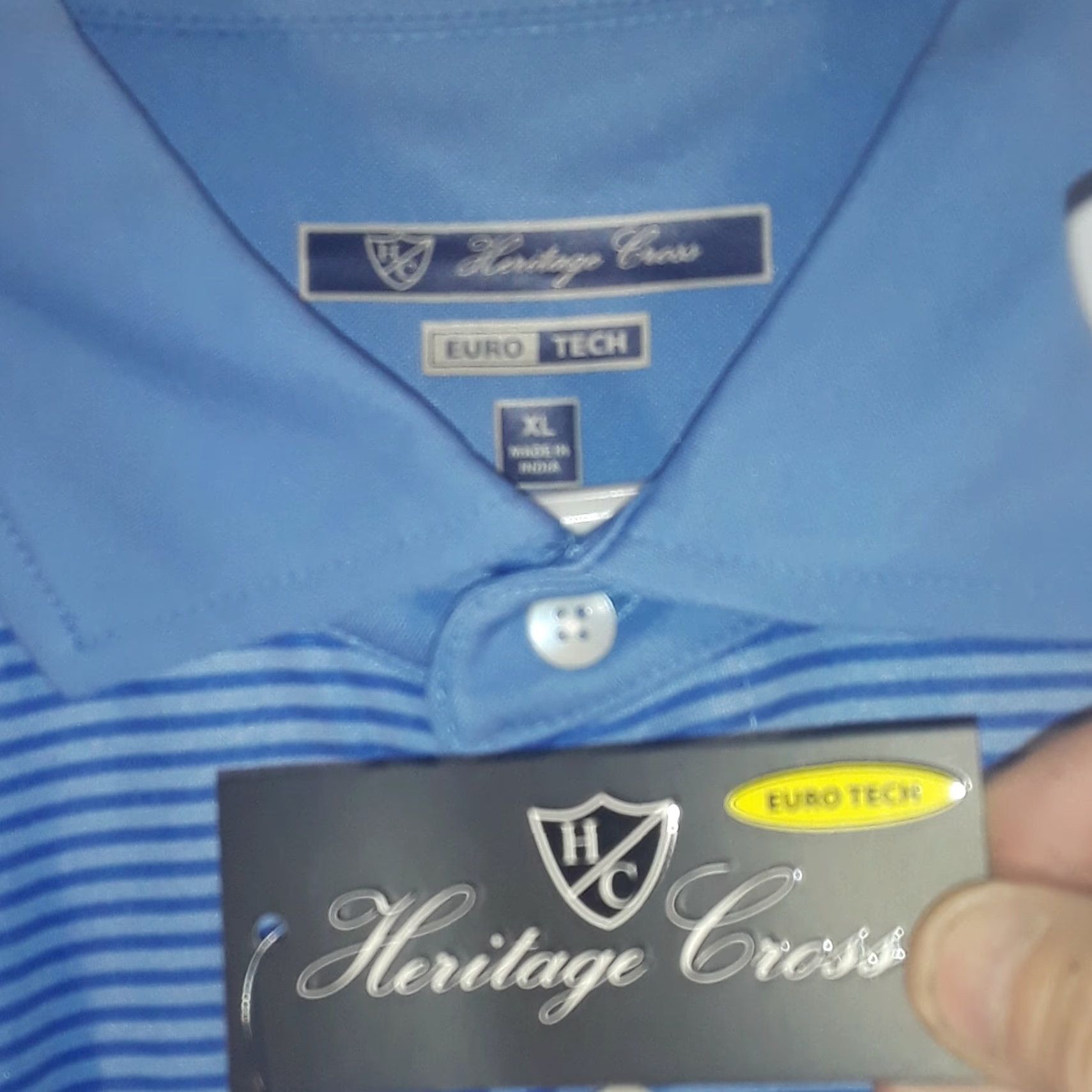 Vintage NWT XL BLUE ON BLUE COLLAR SHIRT Heritage Cross euro tech 11e shirt vest blue 26x32 & blue vest Mens XL Blue Shirt Size US XL / EU 56 / 4 - 4 Thumbnail