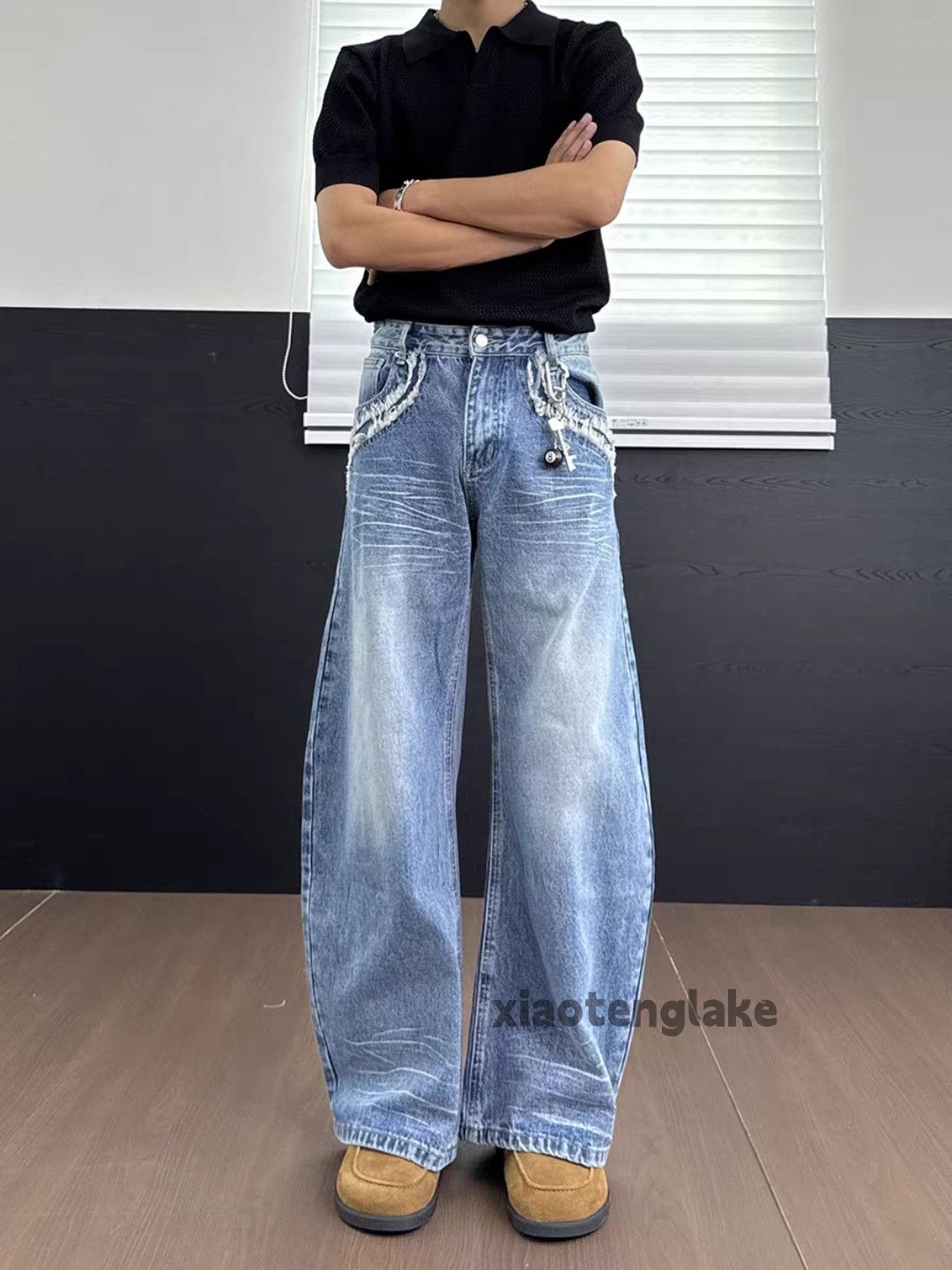Vintage Custom washed faded punk grunge hiphop baggy jeans Size US 32 / EU 48 - 2 Thumbnail