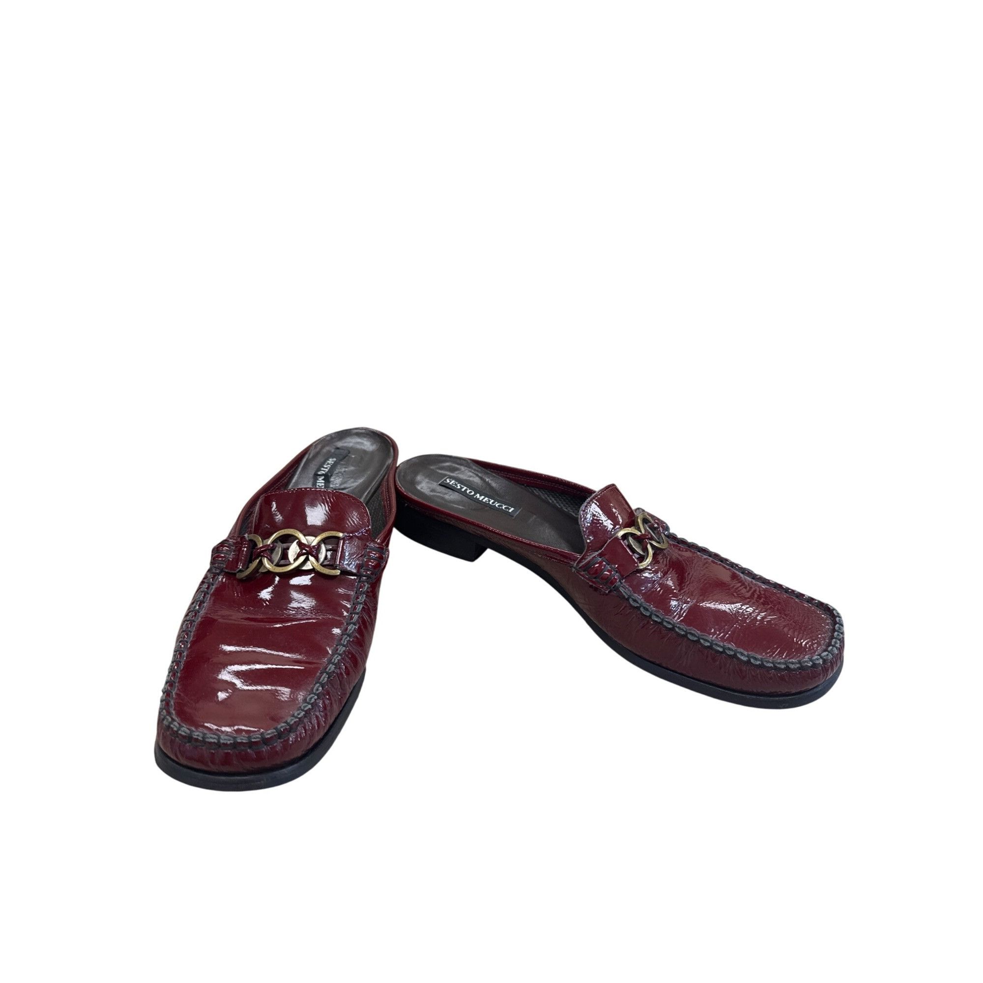 Designer Sesto Meucci Womens Red Patent Leather Slip-On sandals Size Size US 10 / IT 40 - 1 Thumbnail