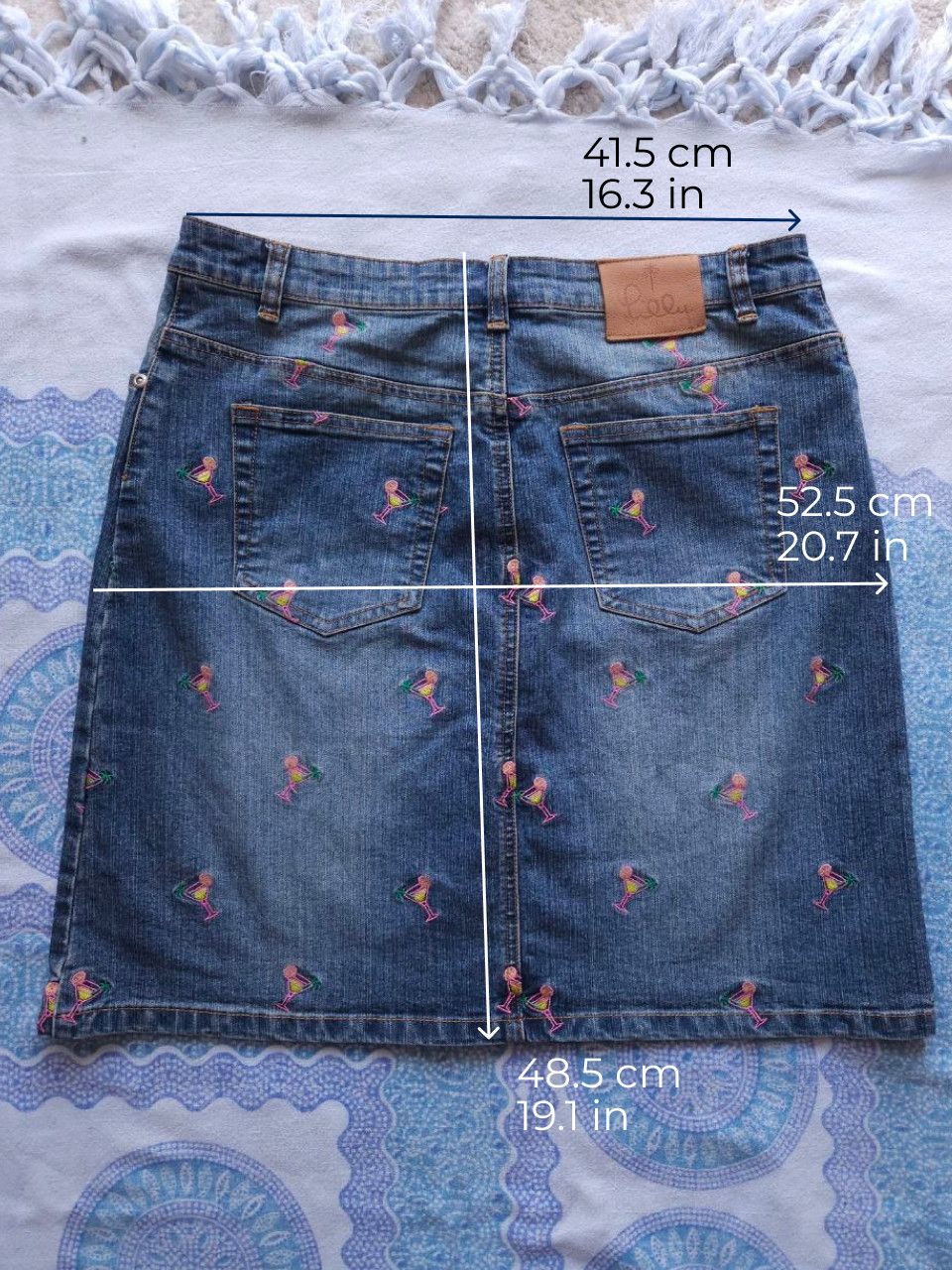 Lilly Pulitzer Vintage Lilly Pulitzer Martini Denim Skirt Y2K Size 28" / US 6 / IT 42 - 9 Thumbnail