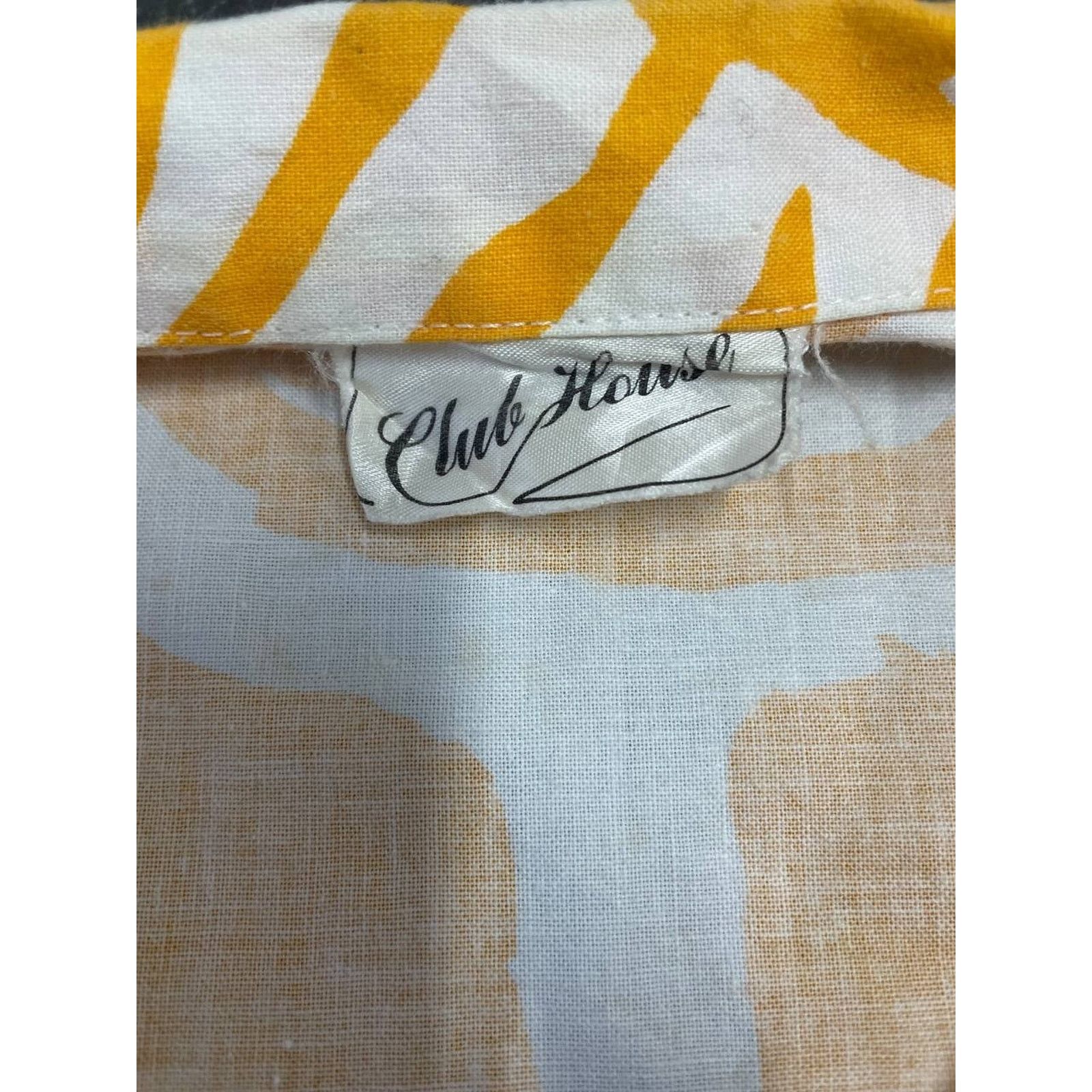 Vintage Vintage Club House Abstract Leaf Shirt Linen M Short Sleeve Size US M / EU 48-50 / 2 - 7 Thumbnail