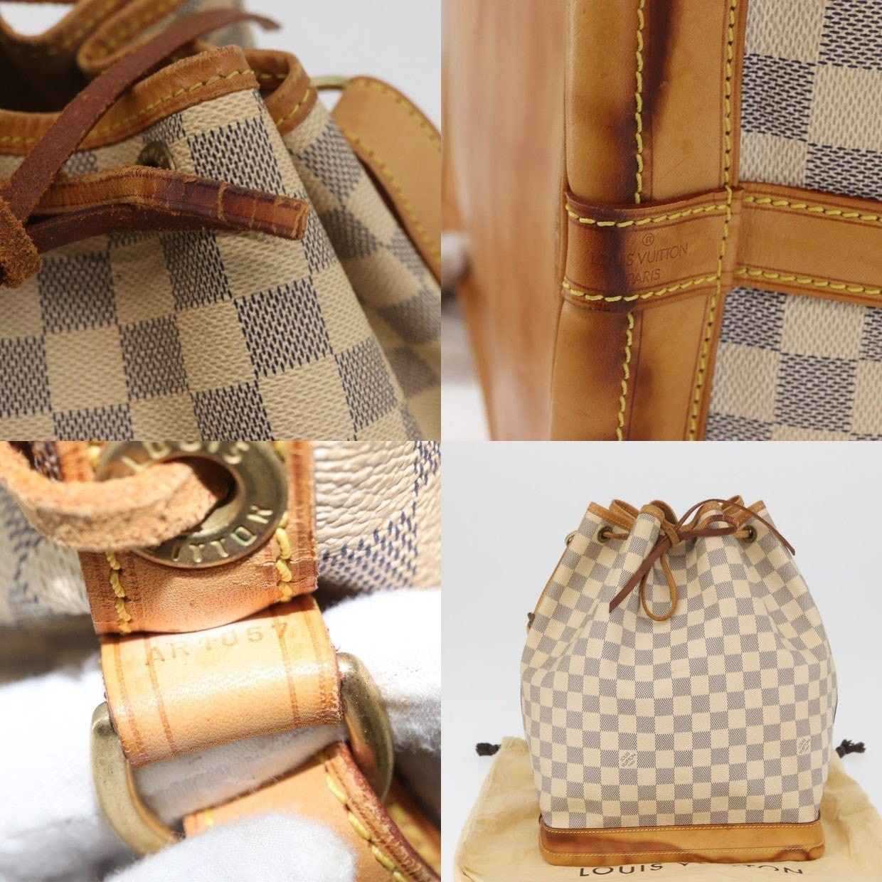 Louis Vuitton Louis Vuitton Damier Azur Noe Bucket Bag White Size ONE SIZE - 10 Thumbnail