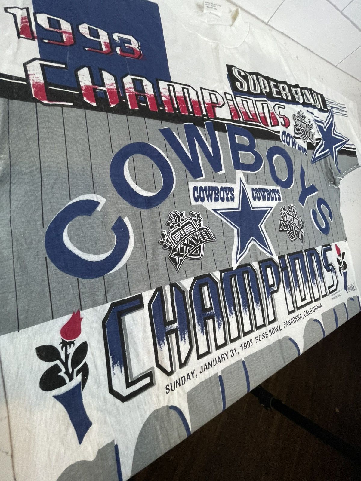 Other Vtg 93 Dallas Cowboys Super Bowl AOP T Shirt Single Stitch Size US XXL / EU 58 / 5 - 12 Thumbnail