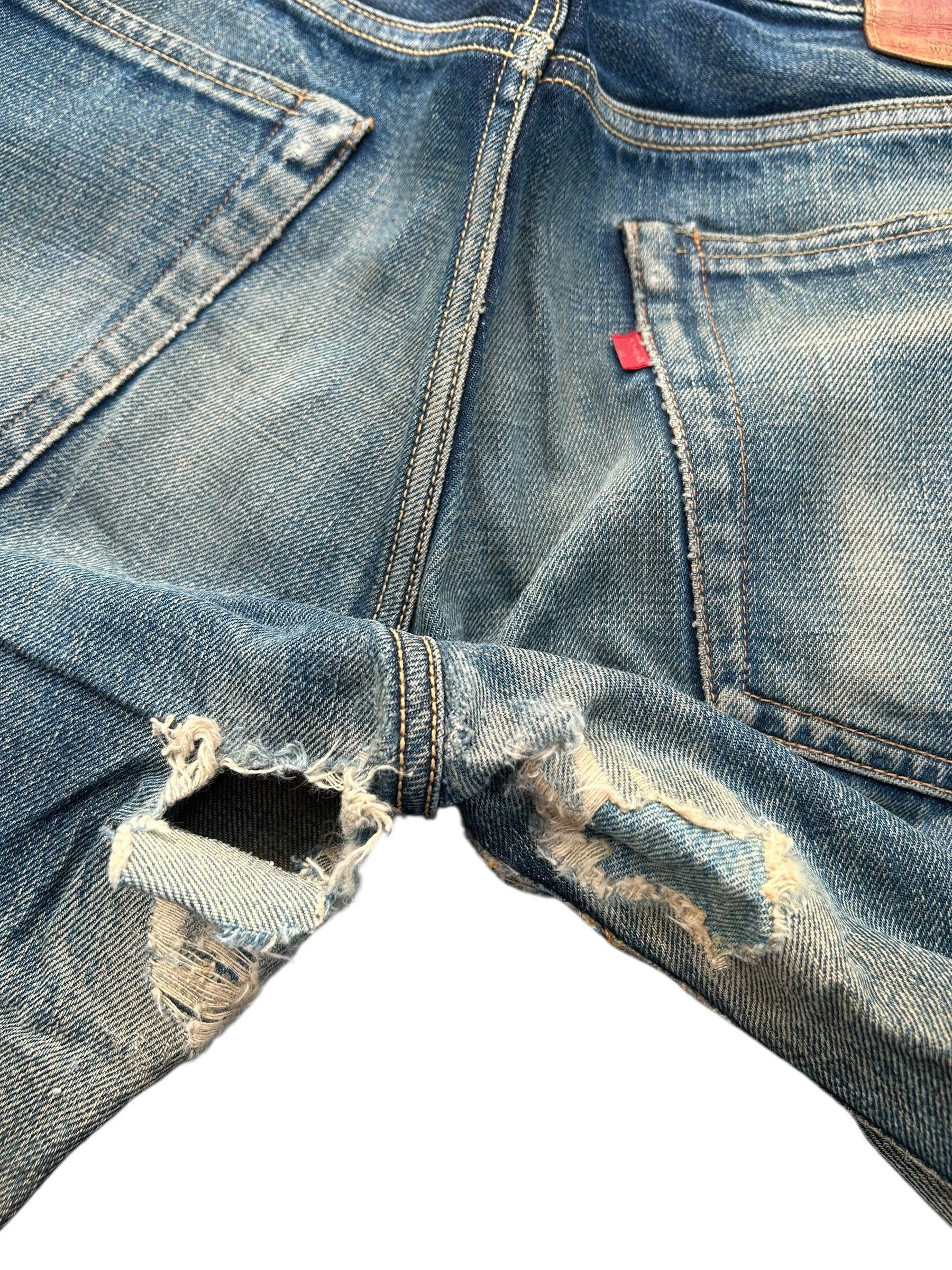 Avirex × Kapital × Vintage Vintage Avirex Selvedge Button 13star Distressed Denim Jeans Size US 31 - 15 Thumbnail