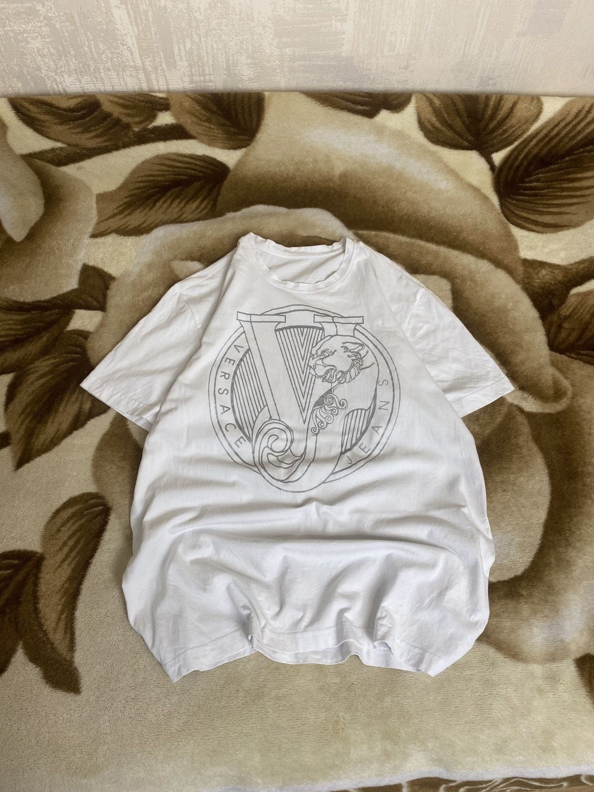 Versace × Versace Jeans Couture × Vintage 🔥 Versace Jeans Couture Logo Cotton T Shirt White Size US XL / EU 56 / 4 - 1 Thumbnail