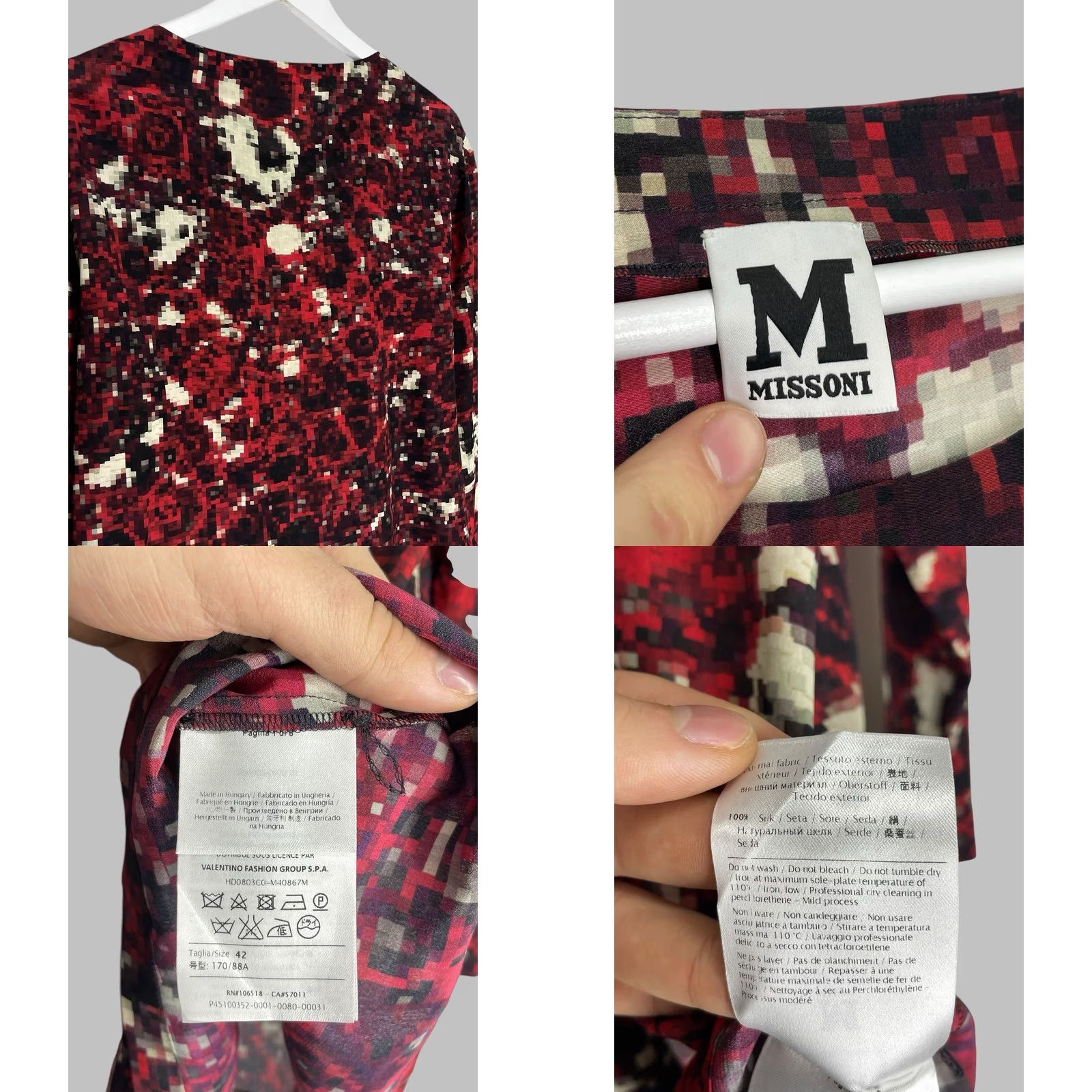 Missoni Missoni Blouse Women Silk Red Size 42 Long Sleeve Zipper Casual VINTAGE? No Size M / US 6-8 / IT 42-44 - 9 Thumbnail