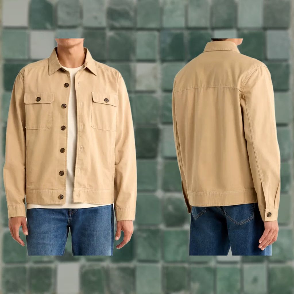 Scotch & Soda Scotch & Soda Canvas Trucker Jacket Men Large Beige Regular Classic Fit NWT Logo Pockets All Seasons Spring Winter Casual Shirt/Jacket Size US L / EU 52-54 / 3 - 1 Thumbnail