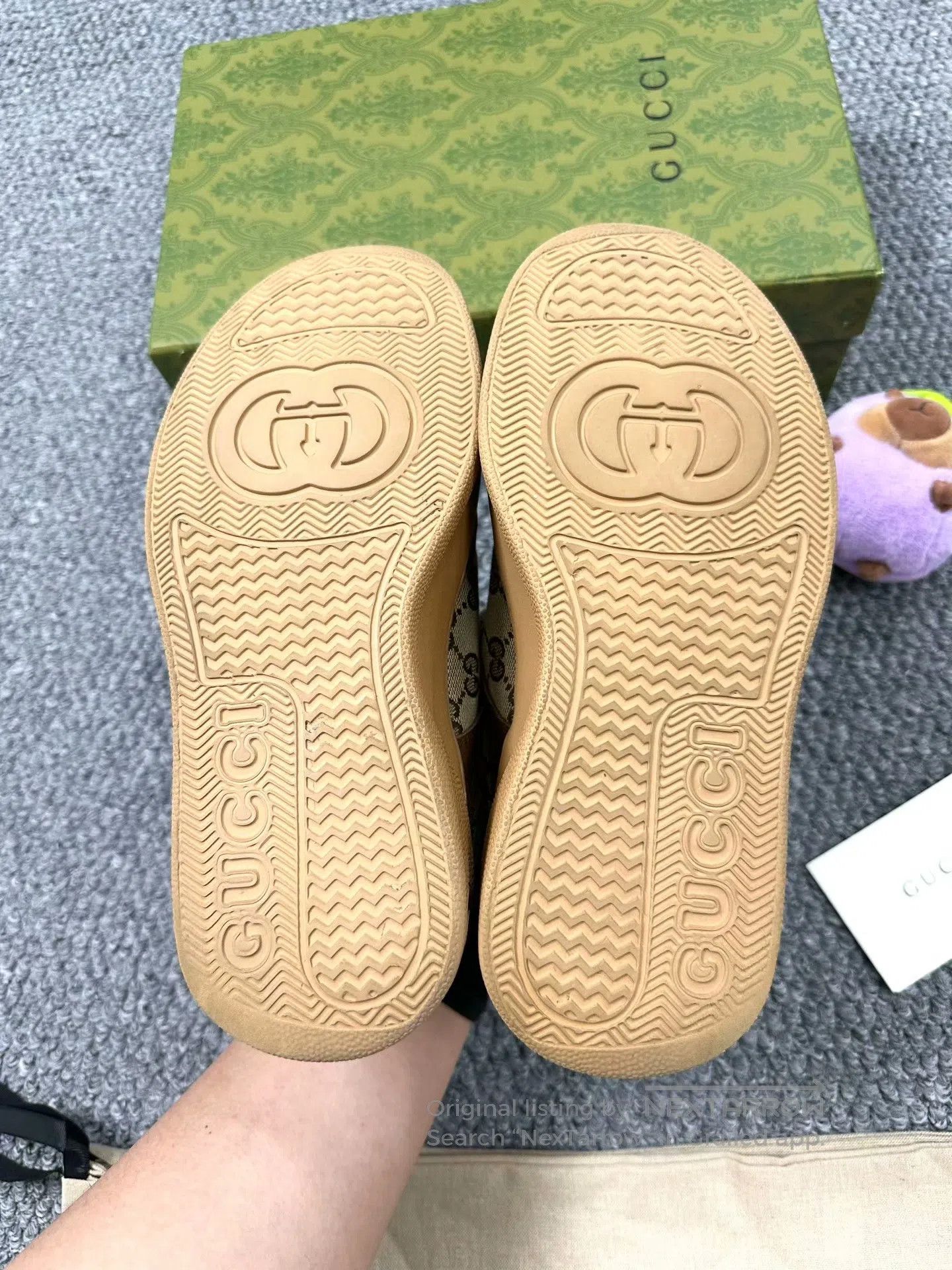 Gucci Guicci Brown Double G Logo Biscuit Shoes| Size US 5 / IT 35 - 5 Thumbnail