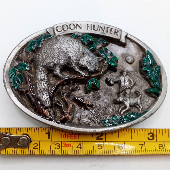 Vintage Coon Hunter Belt Buckle Vintage Raccoon Dog Hunting Country