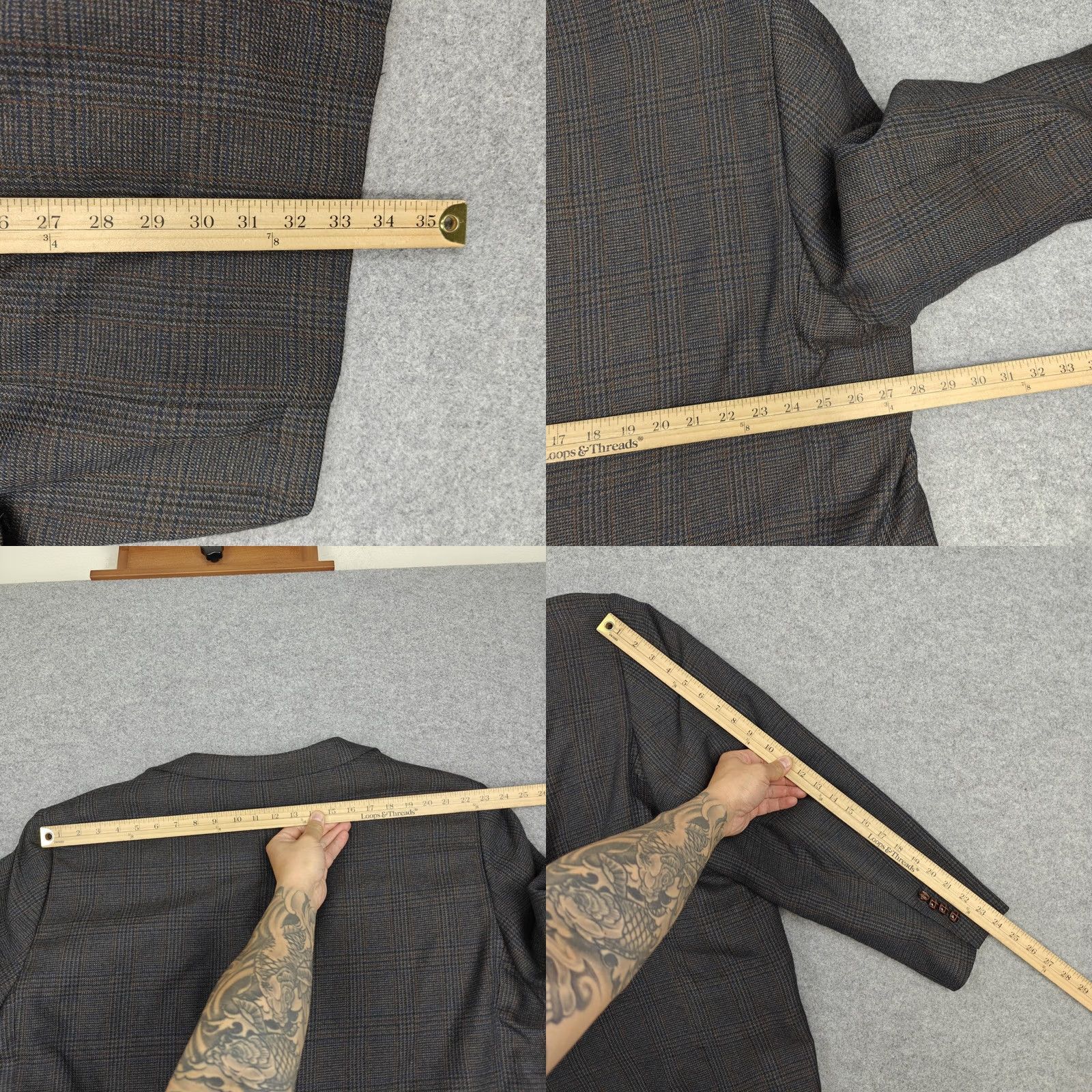 Vintage VINTAGE Oak Hill Blazer Mens 54 Brown Plaid Polyester Rayon Sport Coat Jacket Tweed Size 54R - 9 Thumbnail