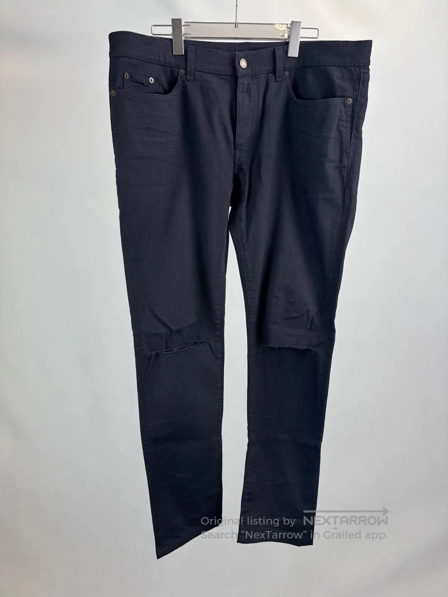 Saint Laurent Paris Black Ripped Denim Jeans Size 36. Size US 36 / EU 52 - 1 Thumbnail