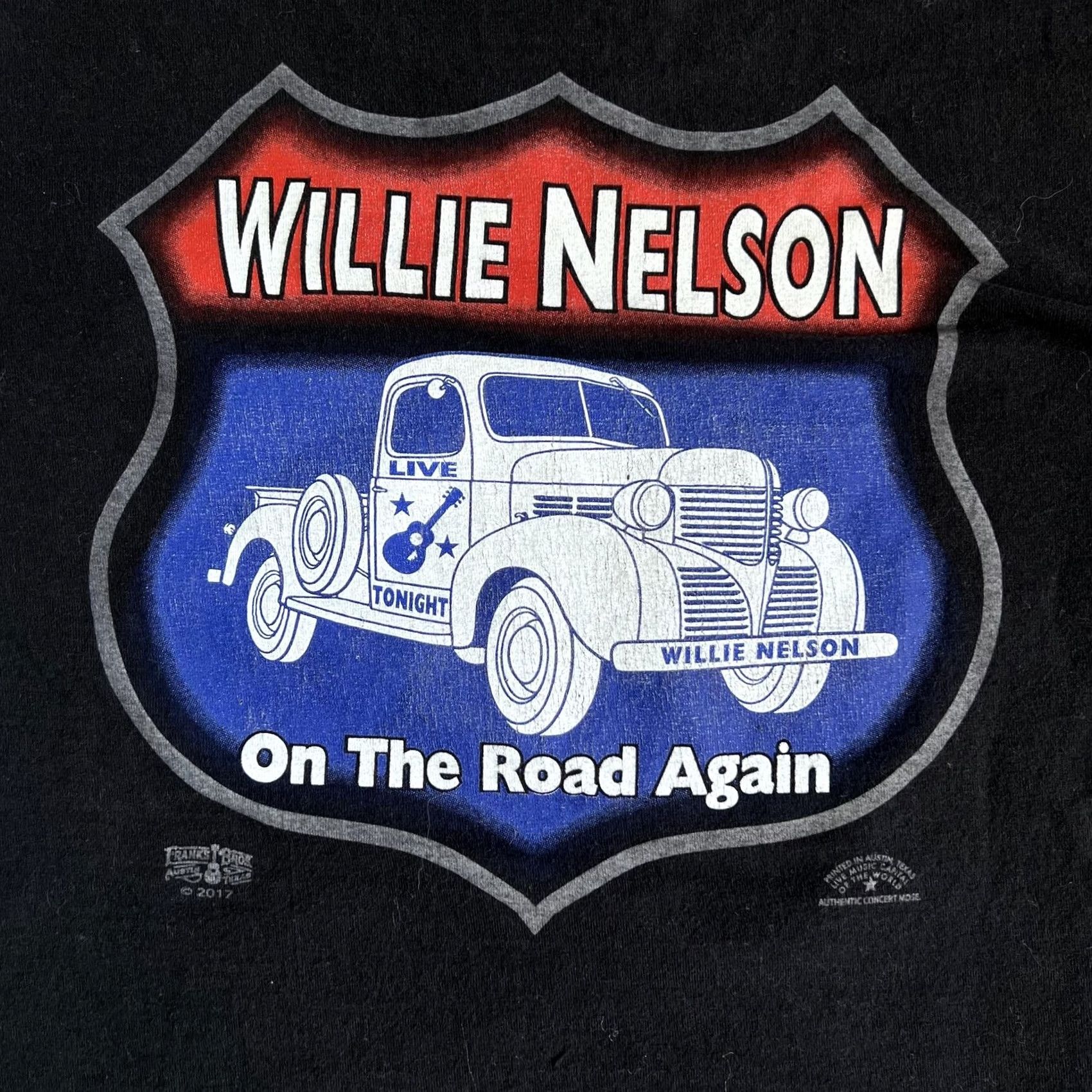 Hanes Willie Nelson Shirt Mens Small Black On The Road Again Motorcycle Tee T-Shirt Size US S / EU 44-46 / 1 - 3 Thumbnail