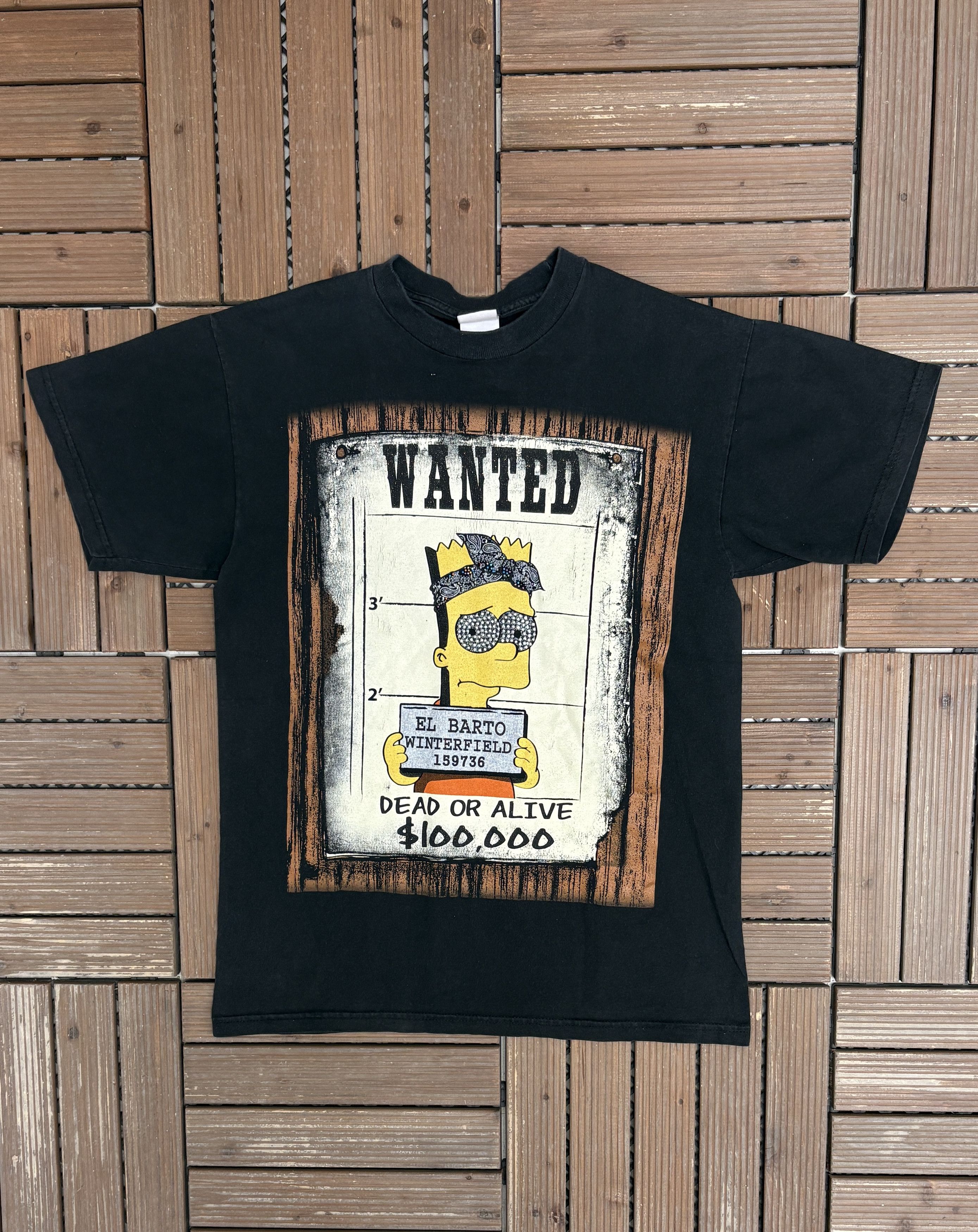 Vintage The Simpsons Bart Wanted Dead Or Alive Vintage T-Shirt Tee Size US M / EU 48-50 / 2 - 1 Thumbnail