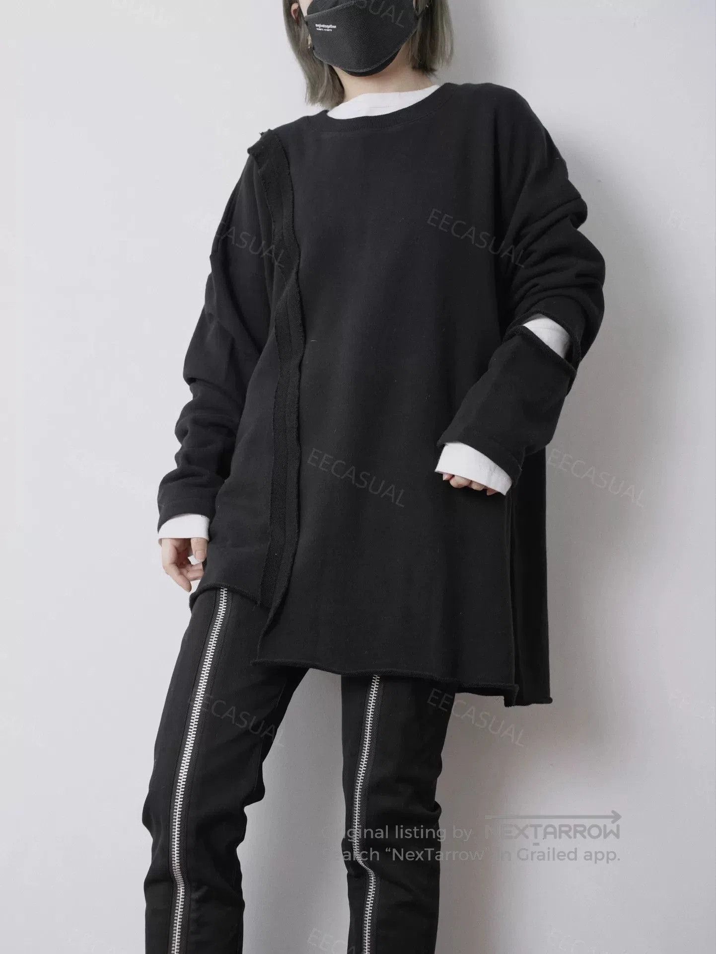 Y's Yohji Yamamoto Black Asymmetrical Sweatshirt. Size M / US 6-8 / IT 42-44 - 1 Thumbnail