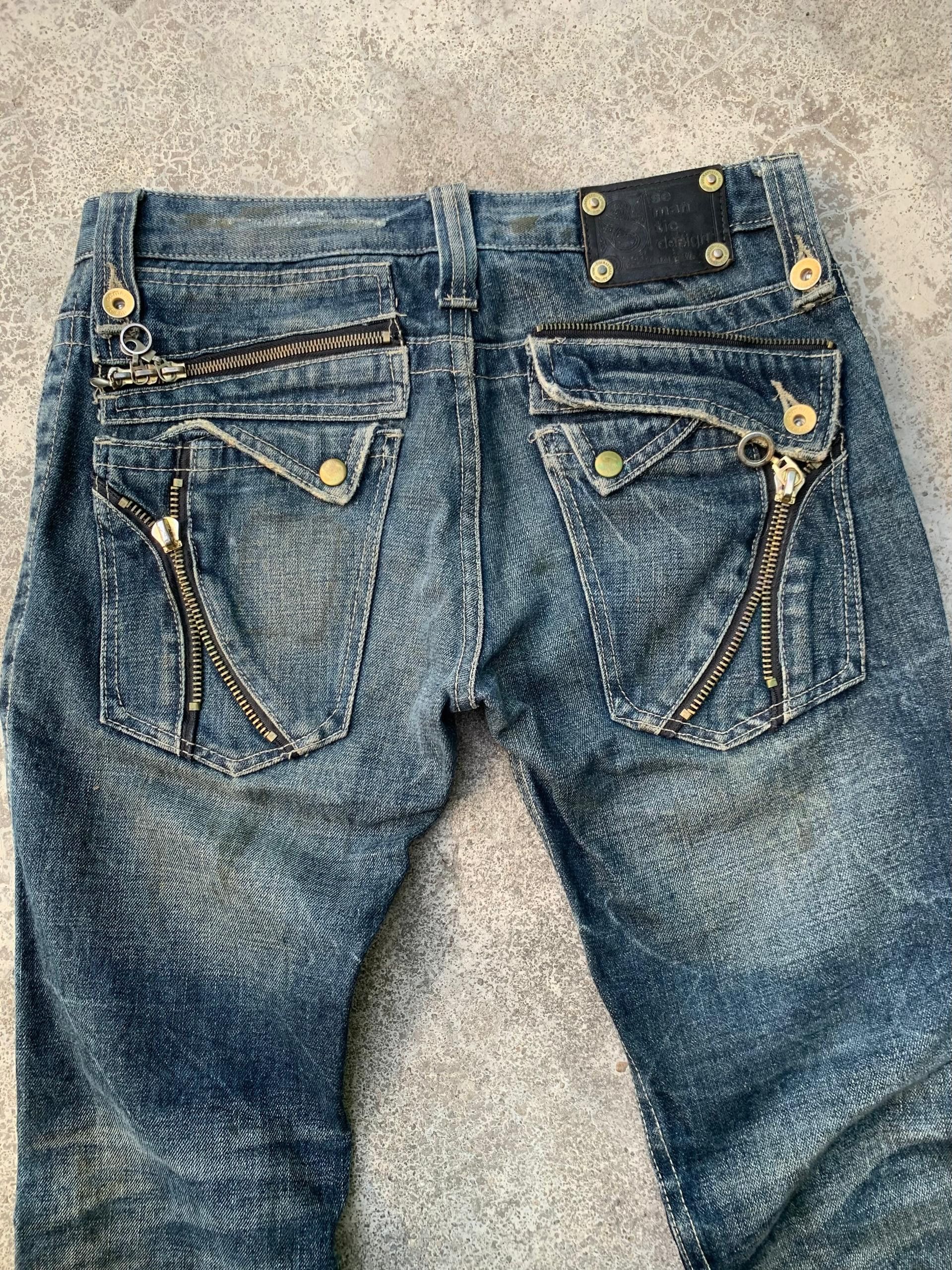 semanticdesign Rare Vtg Semantic Design Denim Flare Jeans Zipper Size US 31 - 4 Thumbnail