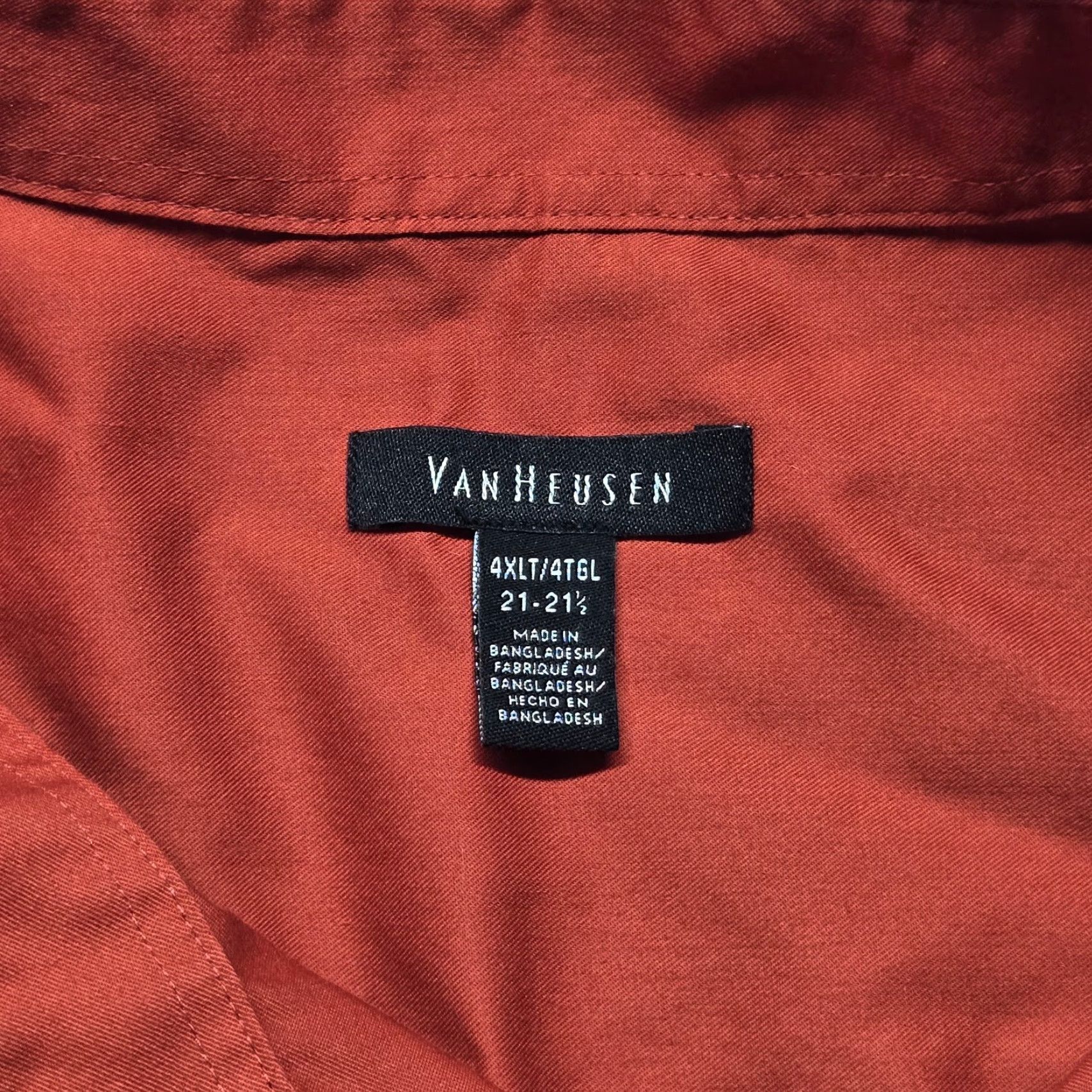 Van Heusen Van Heusen Shirt Orange Short Sleeve Button-Up Adult Men 4XLT Tall Size US XXL / EU 58 / 5 - 3 Thumbnail