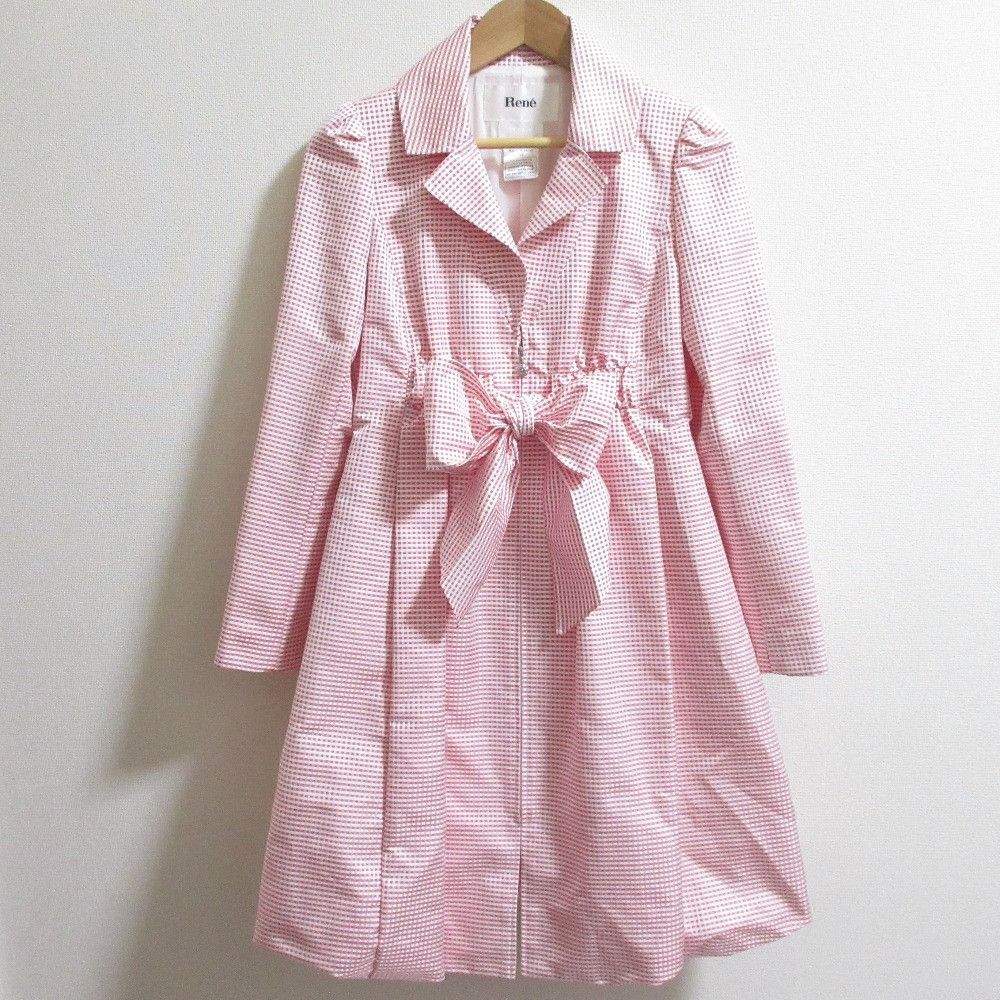 Other Rene Gingham Check Spring Coat Cotton Outerwear DUTY FREE for USA