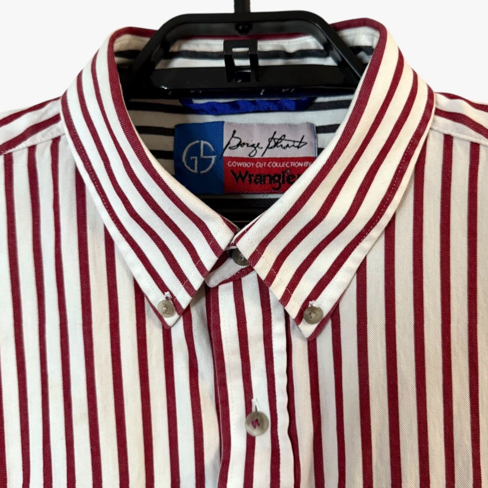 Wrangler VINTAGE Wrangler George Strait Cowboy Shirt Men's XL Striped Button-Down Western Cotton Embroidered Pockets Red & White" Size US XL / EU 56 / 4 - 5 Thumbnail