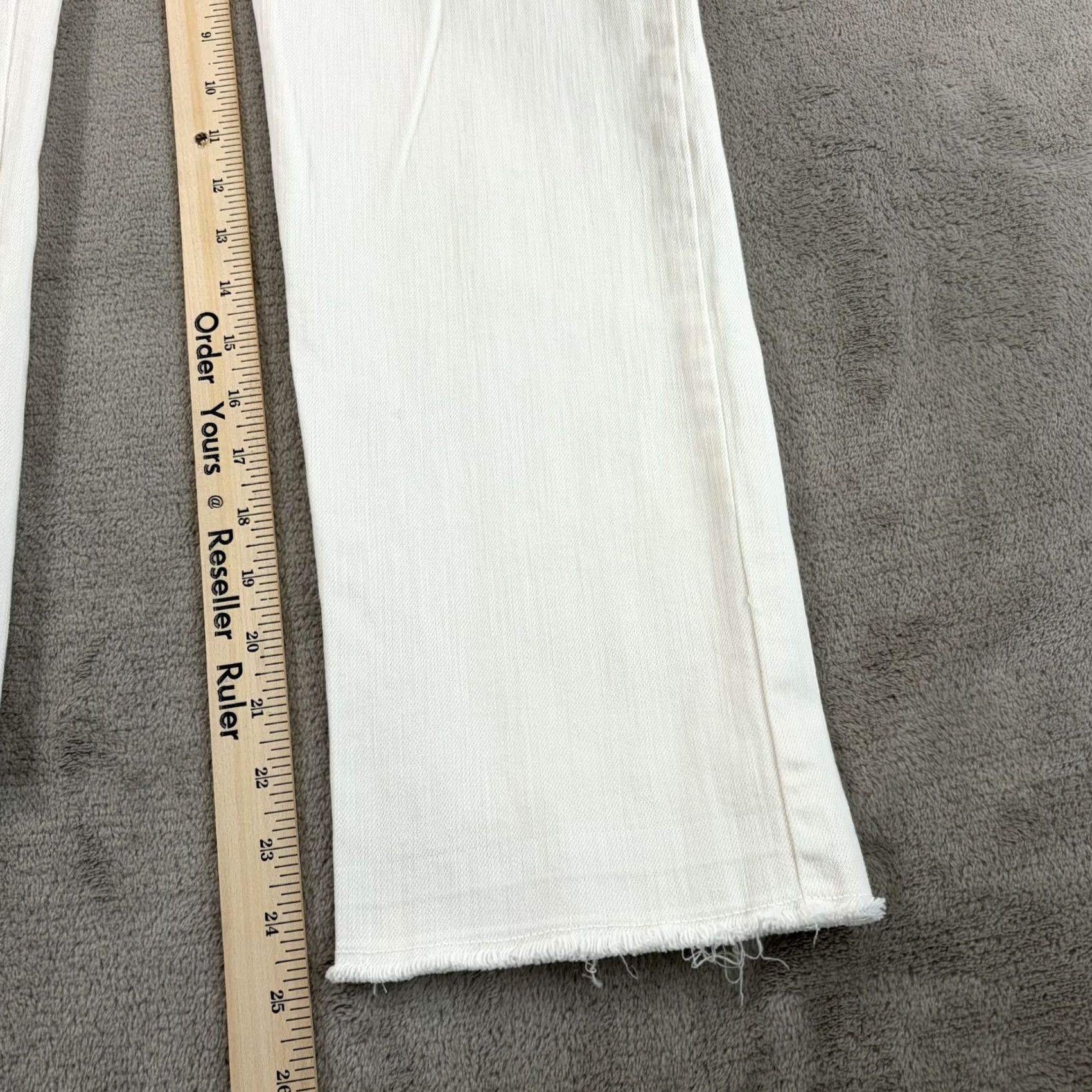 Nili Lotan Nili Lotan Straight Leg Raw Hem Jeans White Women 2 Stretch Made in USA 5-Pocket Inseam 25 in Size 26" / US 2 / IT 38 - 6 Thumbnail