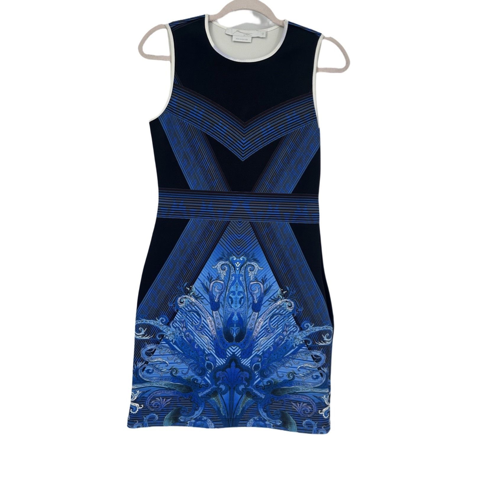 Other Scuba Dress - Blue Baroque Bodycon - Size M - Made in USA Size M / US 6-8 / IT 42-44 - 2 Thumbnail