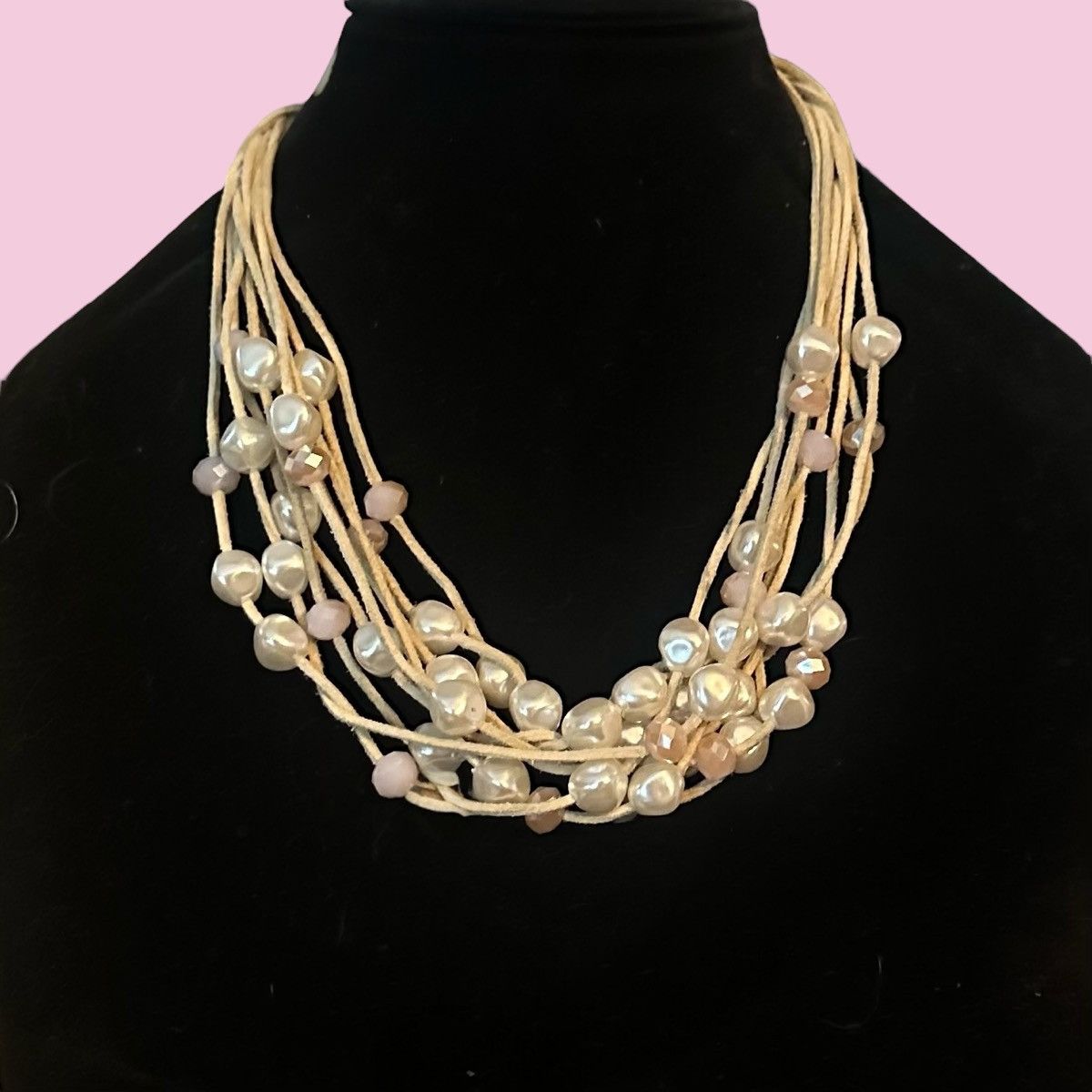 Other Multi suede cord station cluster bead necklace Size ONE SIZE - 1 Thumbnail