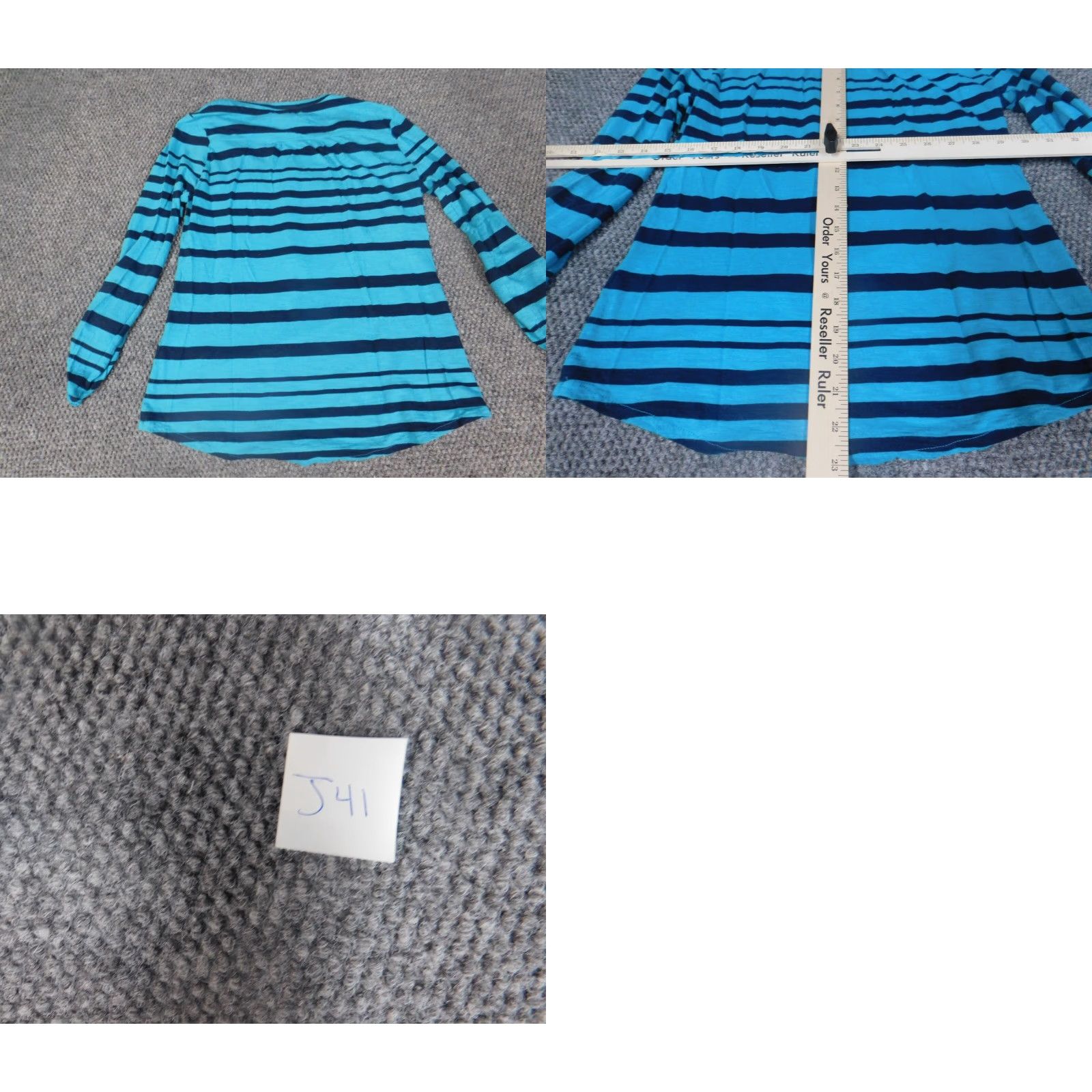 Lucky Brand Lucky Brand top Blouse XS Women Regular Blue Stripe Crew Neck Long Sleeve Pullover Casual Cotton Modal Down Basic Classic Stretch Size XS / US 0-2 / IT 36-38 - 9 Thumbnail