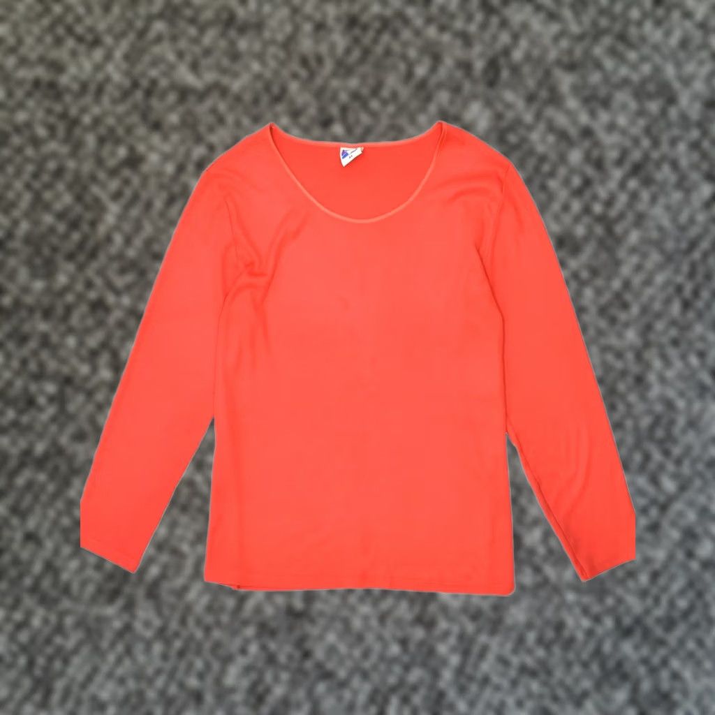 Vintage YESSICA Womens Red Oversized Top Long Sleeve Polyester Large EU 44 Size L / US 10 / IT 46 - 1 Thumbnail