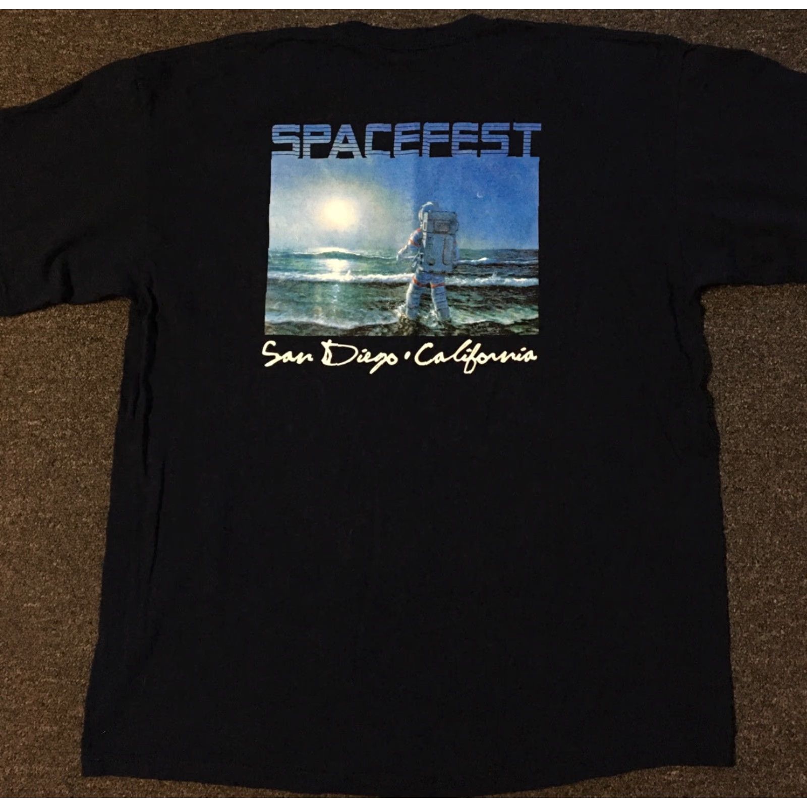 Gildan VINTAGE San Diego Space Fest Shirt XL NASA Astronaut Shuttle Planets Moon 90s USA Shirt Mens Blue 100% Cotton Gildan Graphic Tee Size US XL / EU 56 / 4 - 2 Thumbnail