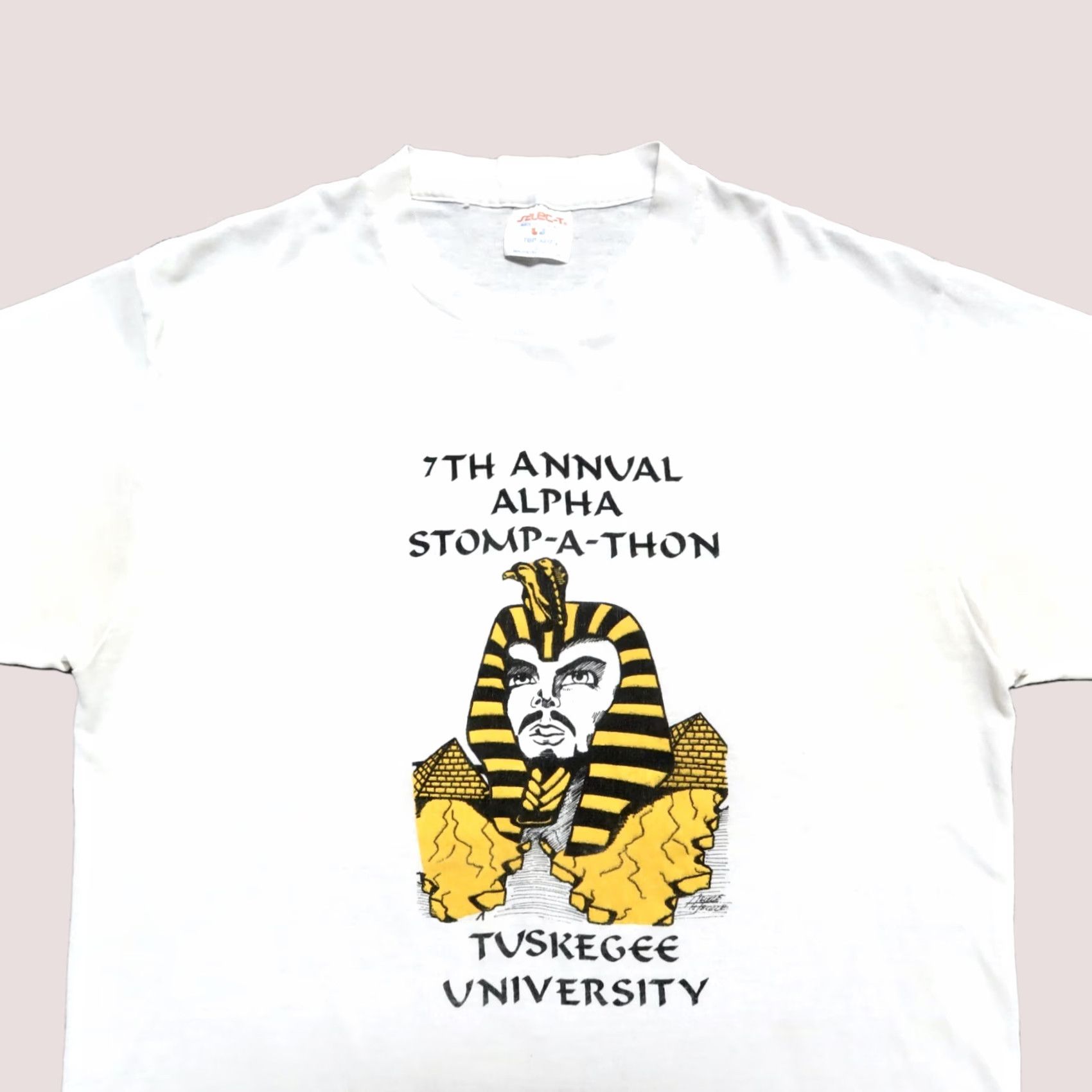 DANCER Vintage Alpha Stomp-a-Thon Tuskagee University Shirt Mens L White T-Shirt Size US L / EU 52-54 / 3 - 1 Thumbnail