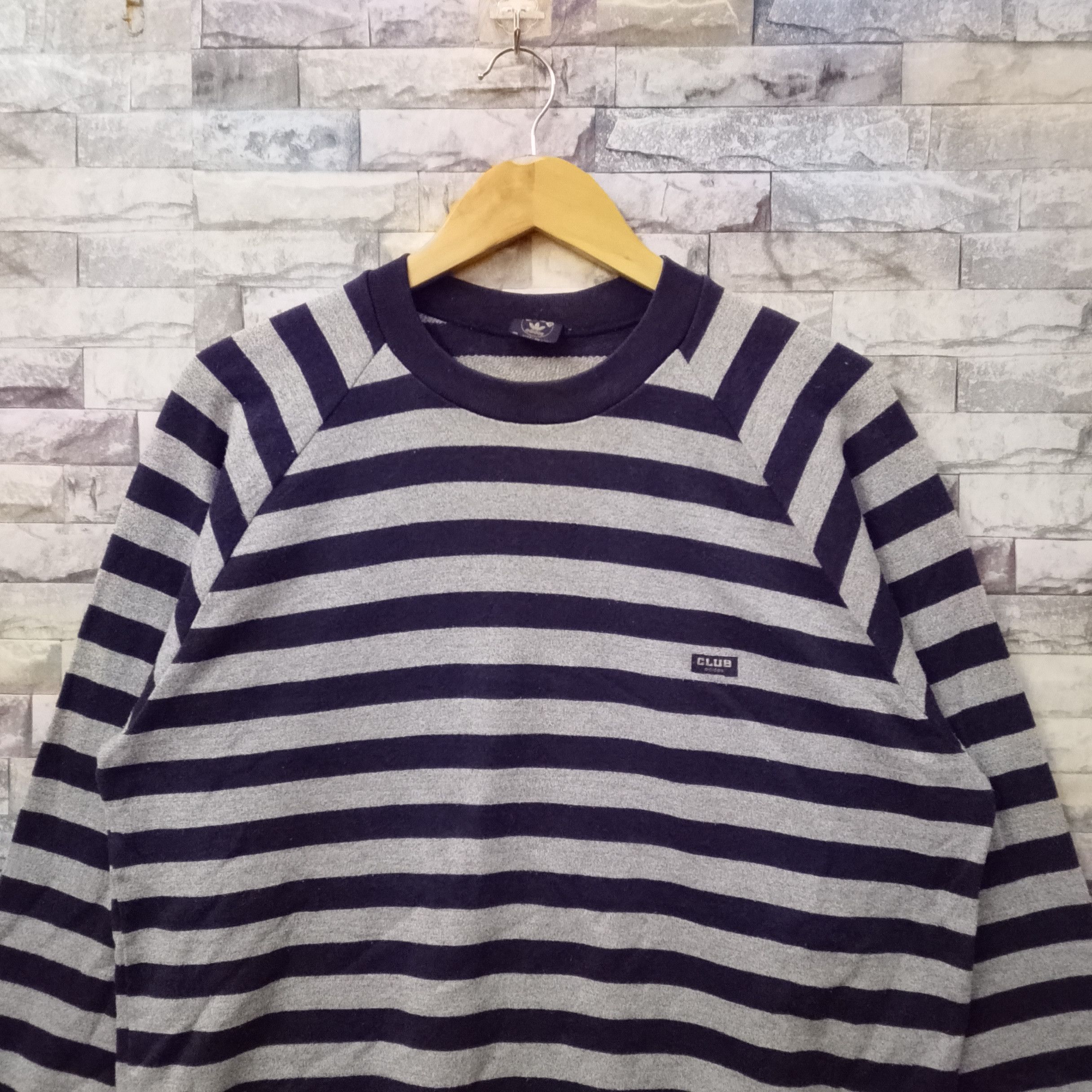 Adidas Vintage 90s Adidas Club Stripes Sweatshirt Size US L / EU 52-54 / 3 - 2 Thumbnail