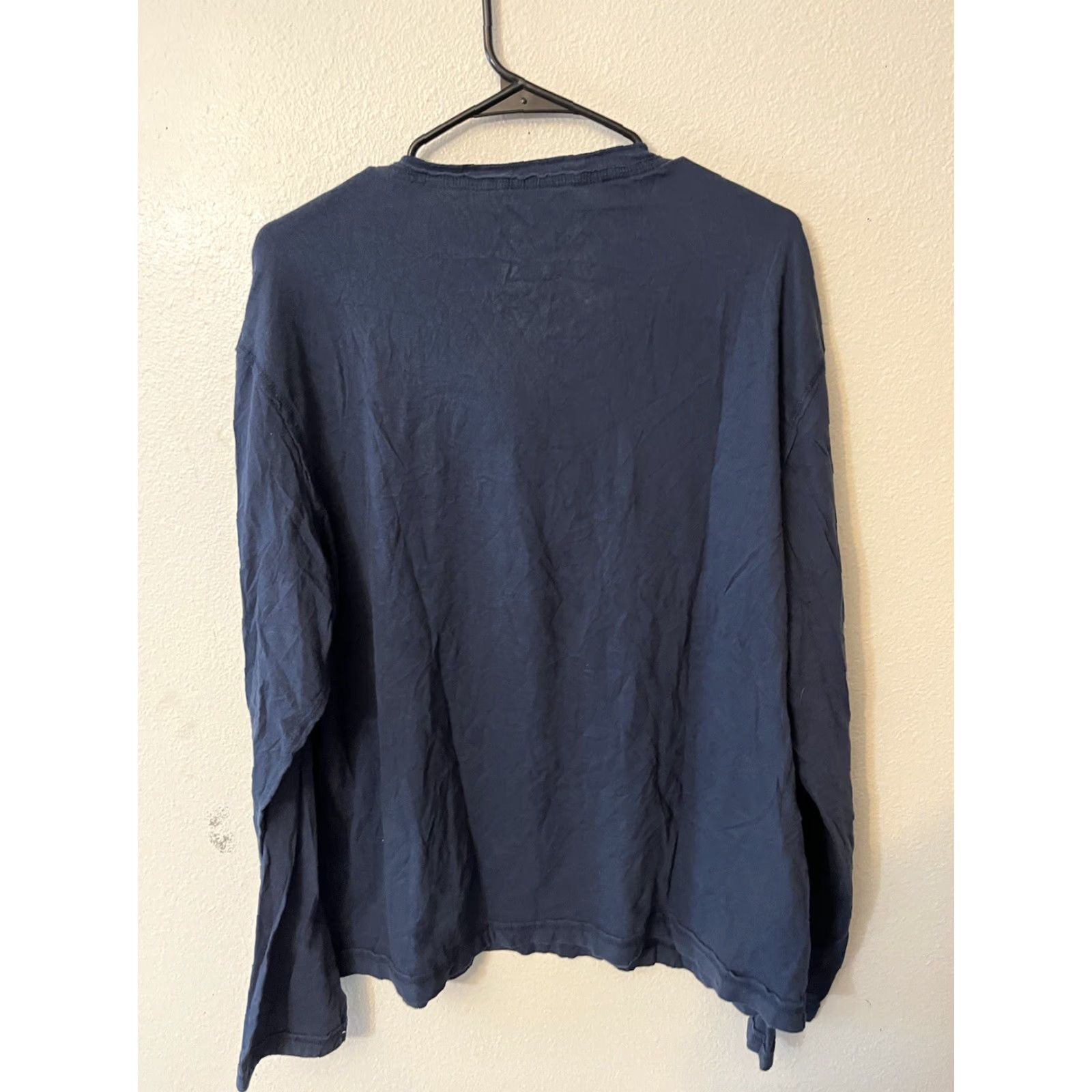 Express Express Men's XL Blue Long Sleeve Henley T-Shirt Casual Logo Y2K Size US XL / EU 56 / 4 - 2 Thumbnail