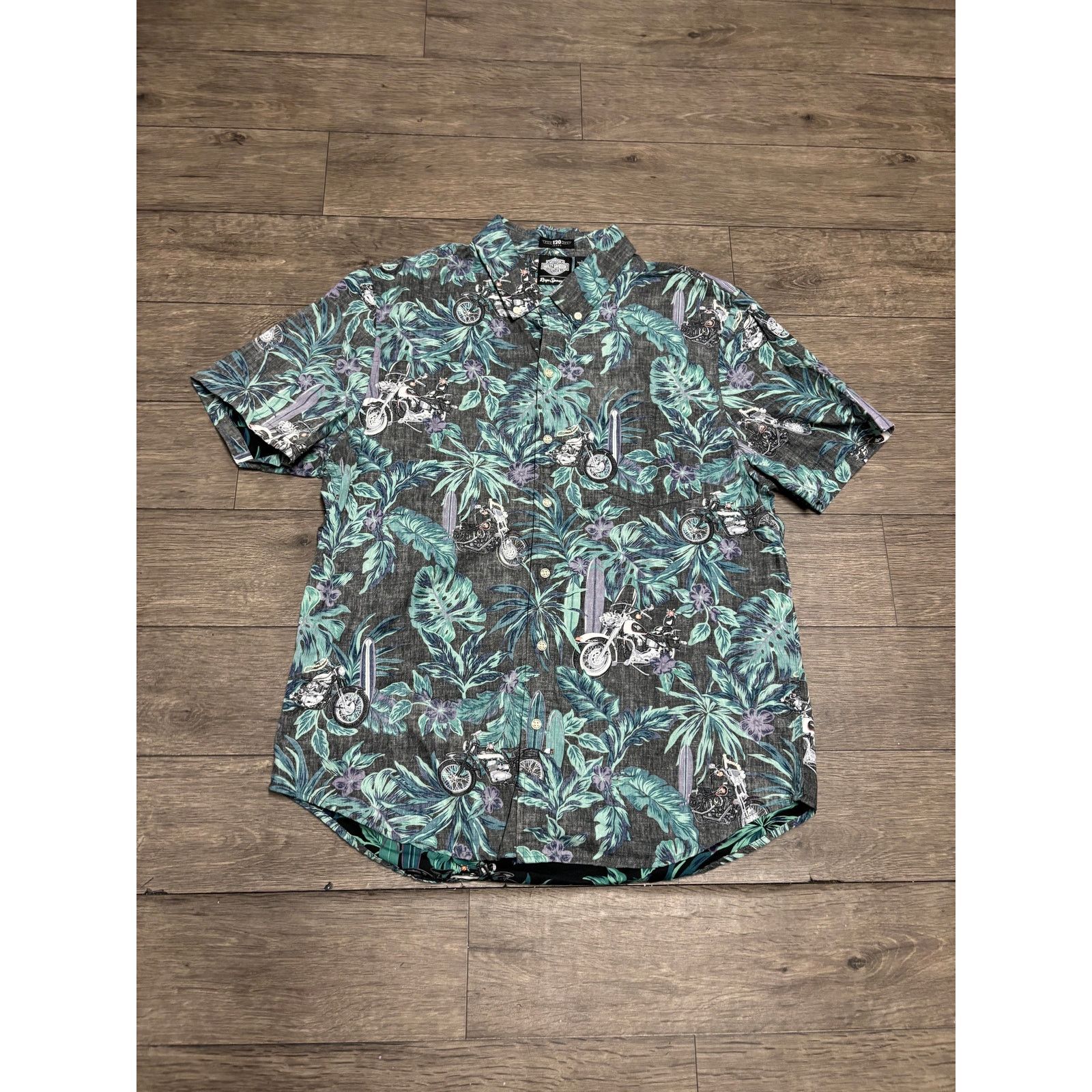 Harley Davidson Harley Davidson Hawaiian Reyn Spooner Button Blue Shirt Sz L Size US L / EU 52-54 / 3 - 1 Thumbnail