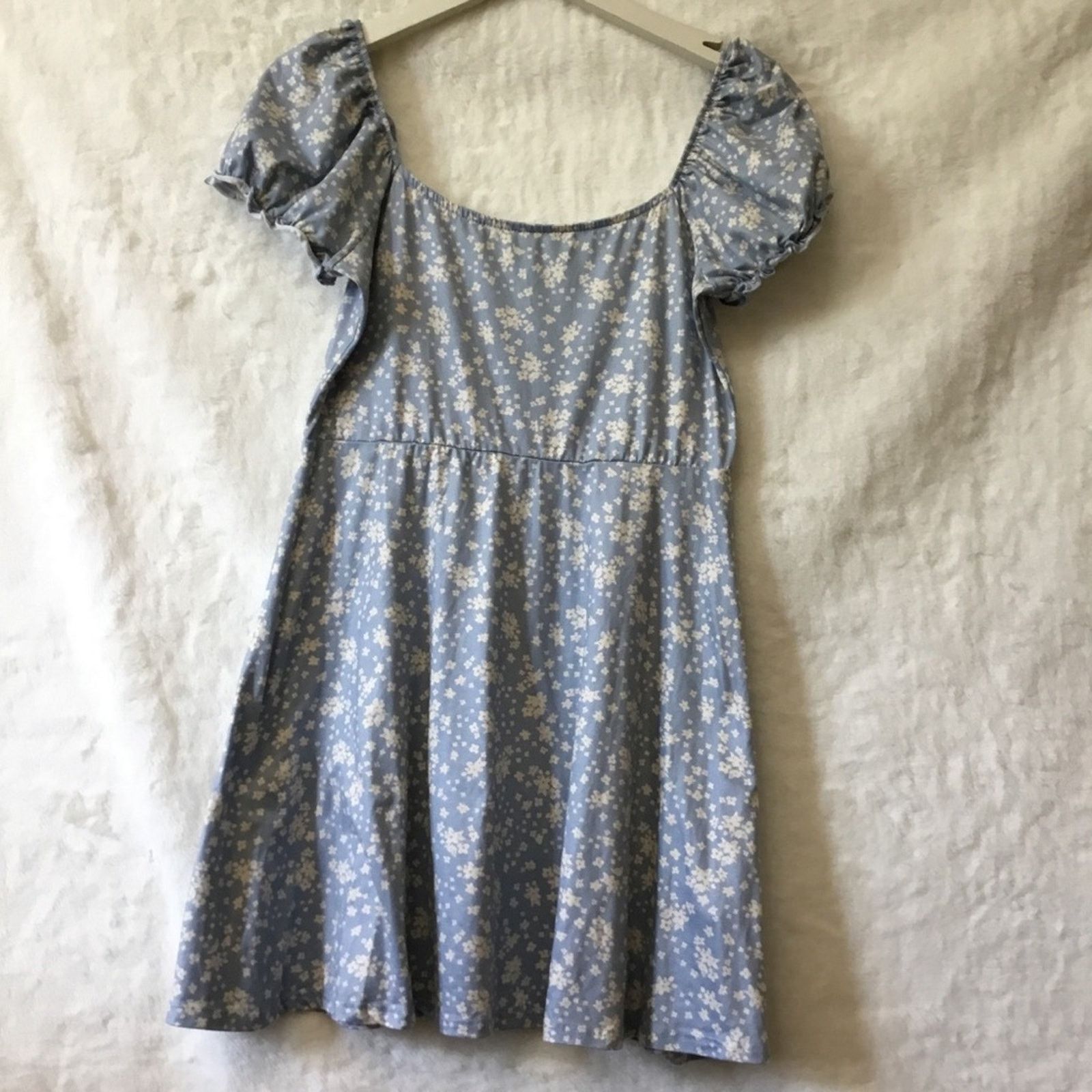 Other Altar'd State Blue Floral Short Sleeve Dress Size L / US 10 / IT 46 - 2 Thumbnail