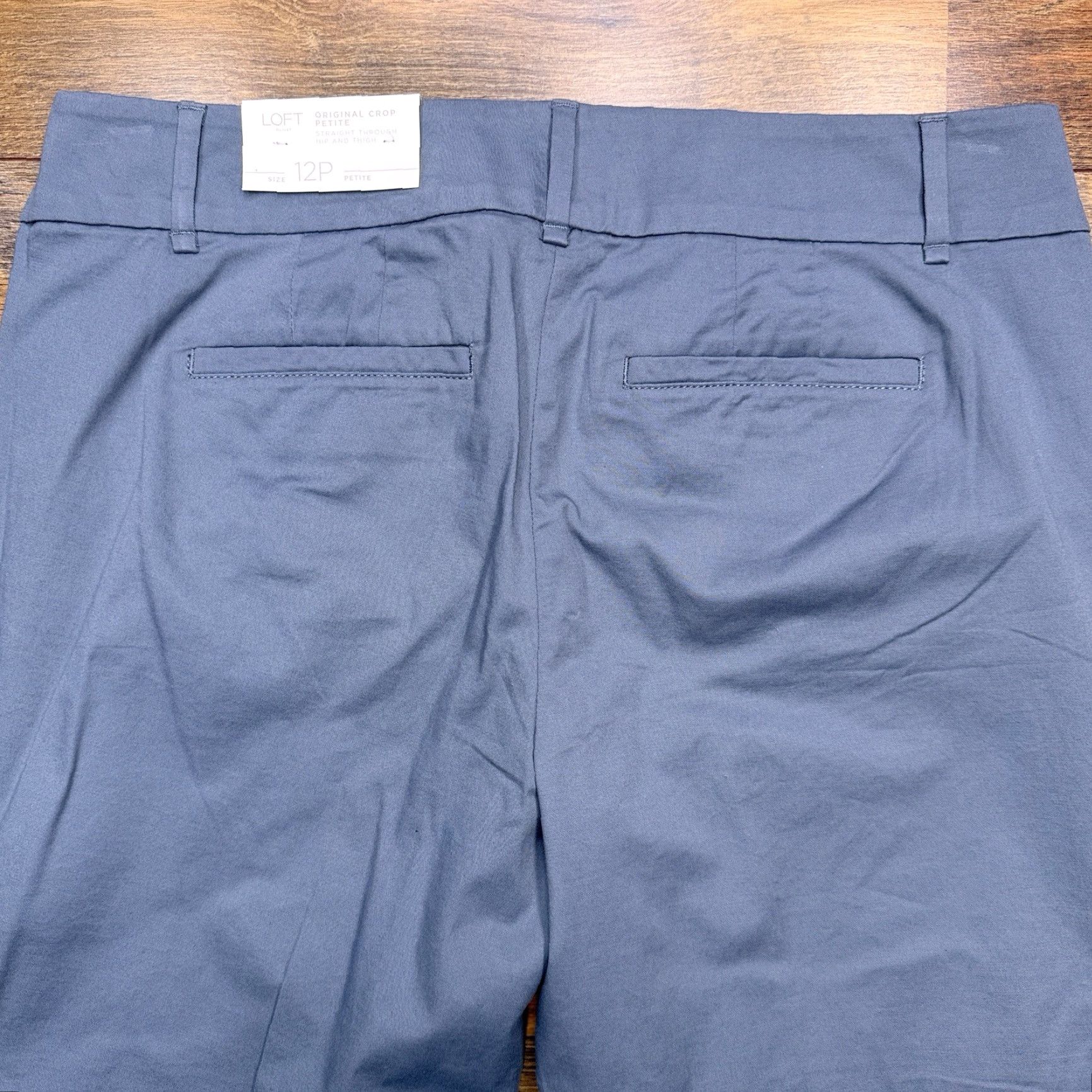 Loft Loft Womens Cropped Pants 12P Gray Mid Rise Stretch Twill Casual Straight Vintage No Size 34" / US 12 / IT 48 - 6 Thumbnail