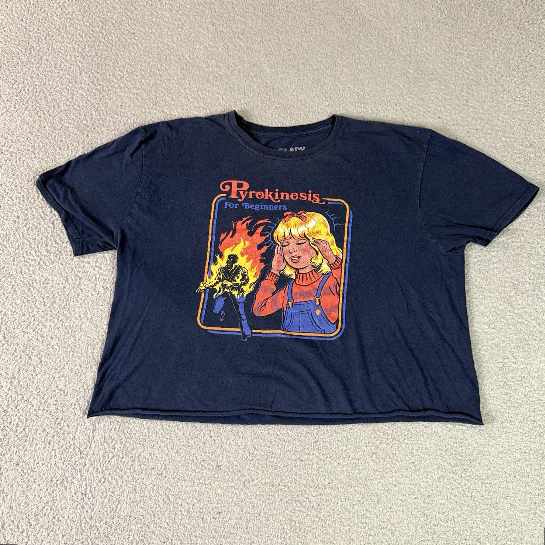 RHODE Steven Rhodes T Shirt Adult XL Blue Pyrokinesis For Beginners Cropped Goth Dark Vintage Retro Shirt Unisex Adults XL Blue Graphic Print Mens Womens Size US XL / EU 56 / 4 - 2 Thumbnail