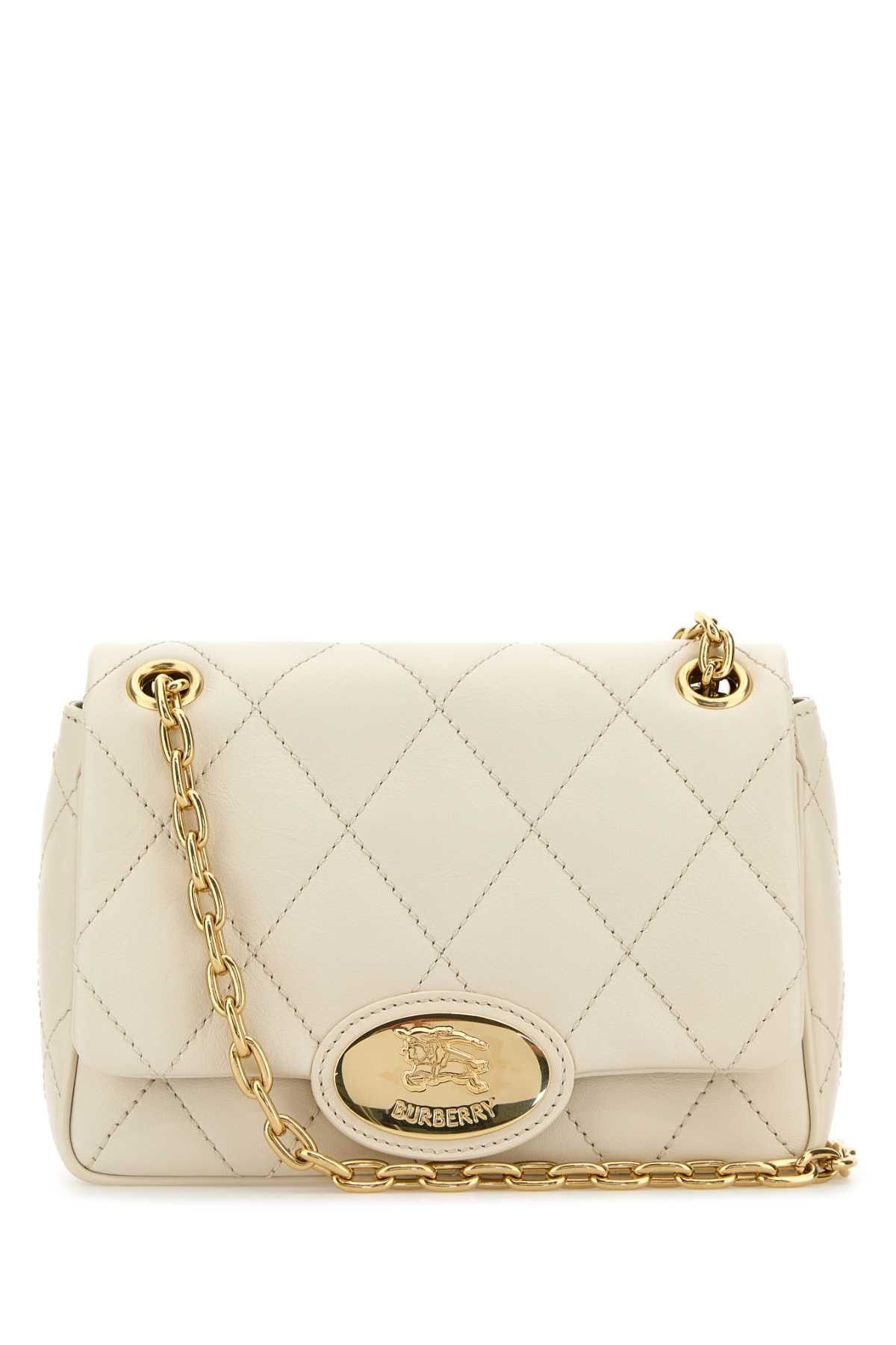 Burberry Ivory Leather Small Strand Shoulder Bag, Women's