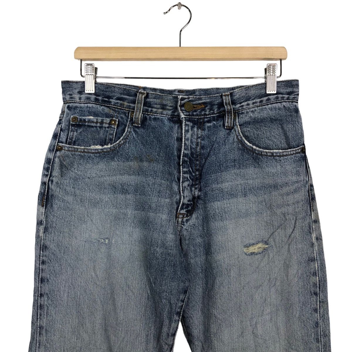 Japanese Brand 🔥90’s VINTAGE HANES DISTRESSED DENIM JEANS LOOSE CUT Size US 29 - 3 Thumbnail