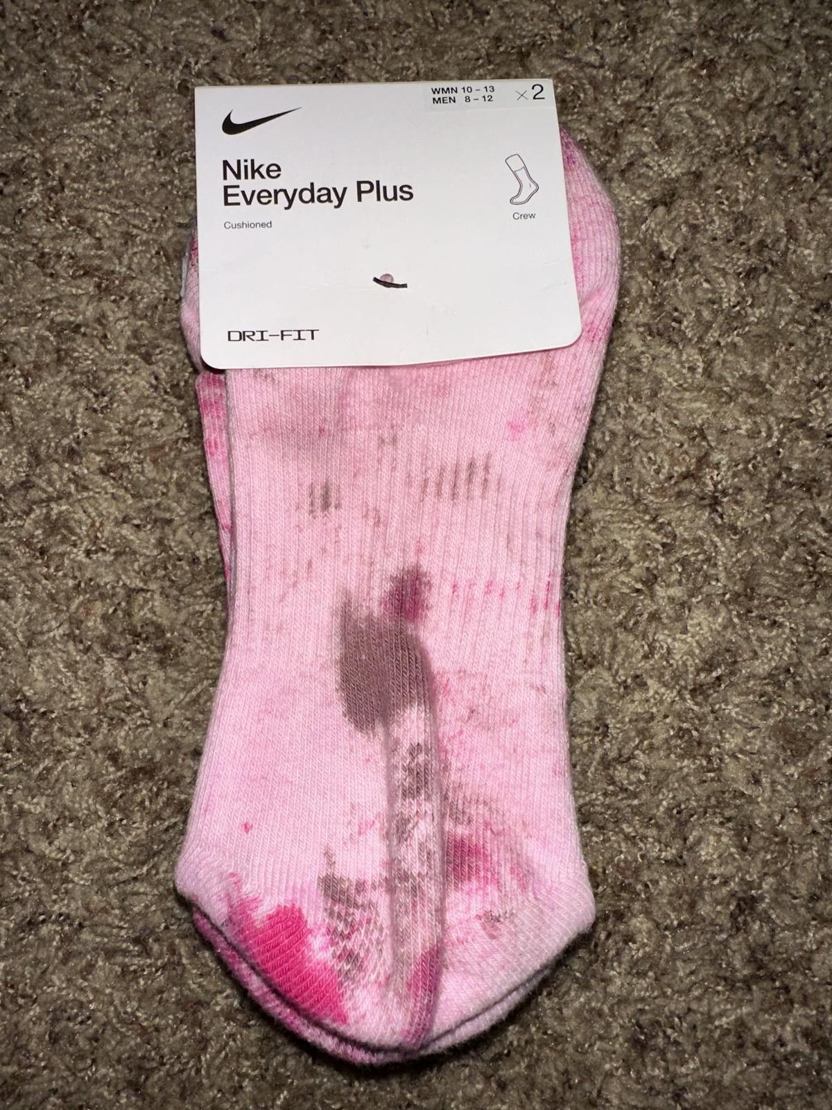 Nike Nike Adult Unisex Everyday Plus Cushioned Crew 2 Pair Pack Tie-Dye Socks Sample Size ONE SIZE - 1 Thumbnail