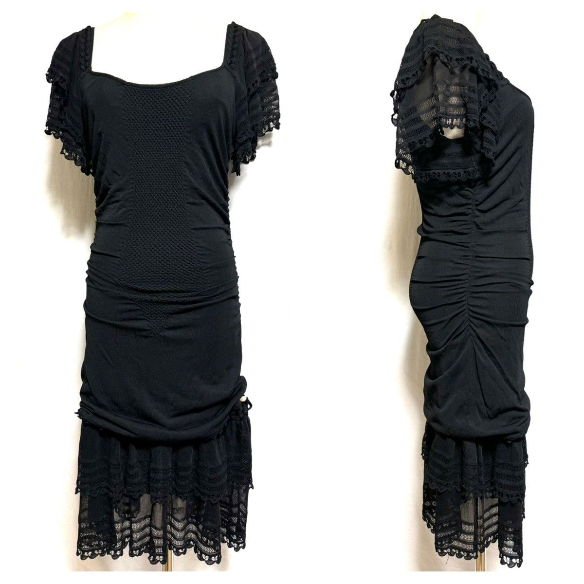 Chanel Chanel short sleeve frill lace stretch dress Size S / US 4 / IT 40 - 9 Thumbnail