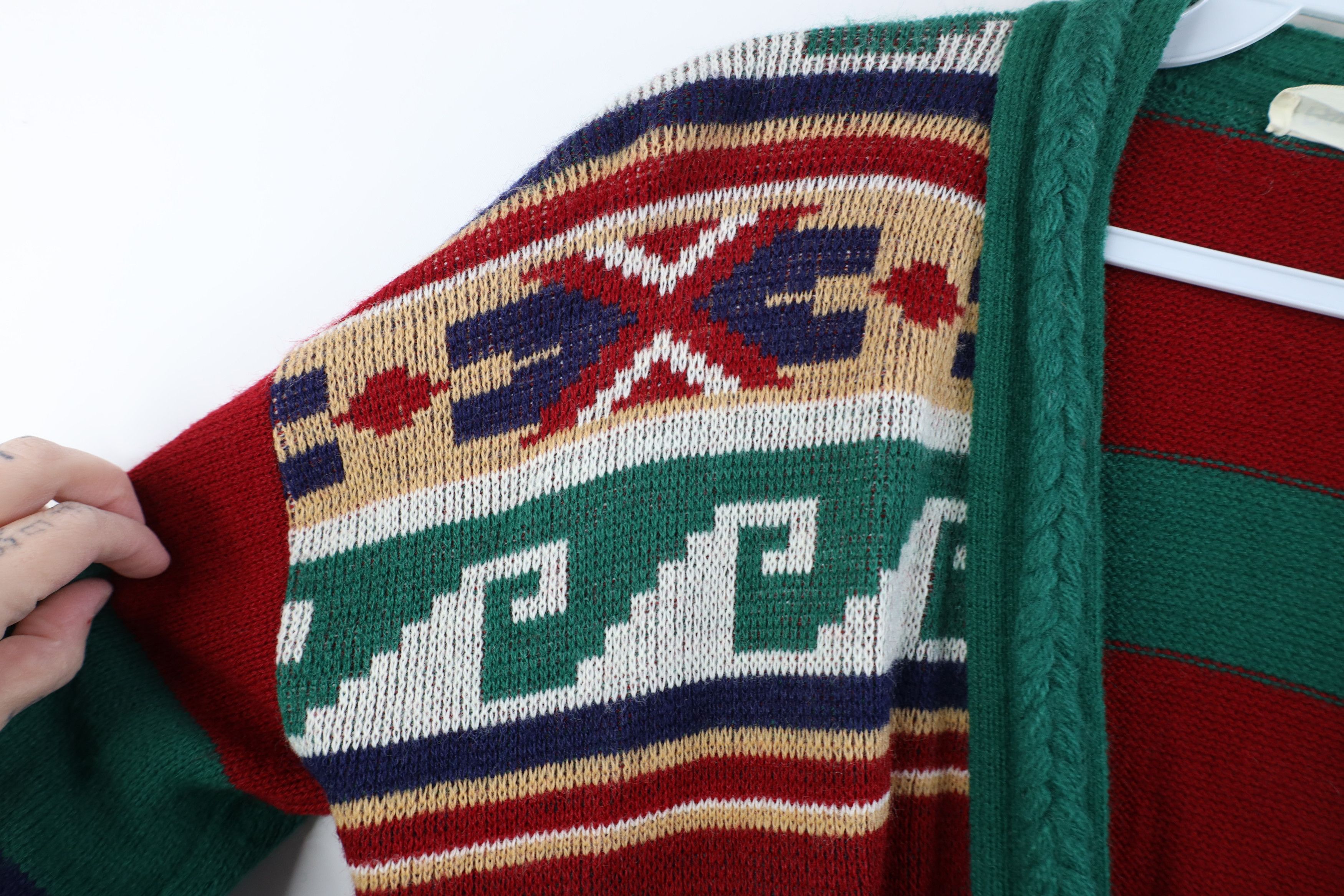 Vintage Vintage 70s Boho Chic Fair Isle Flared Sleeve Knit Sweater Size M / US 6-8 / IT 42-44 - 4 Thumbnail