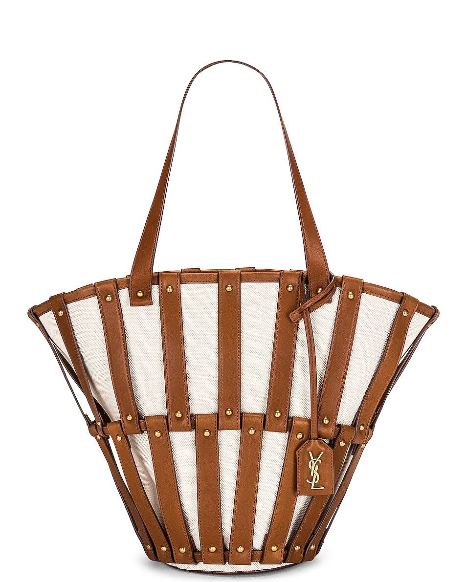 Saint Laurent Paris o1bcso1str0425 Size: OS/Beatrix Panier Cut in Greggio/Brick Size ONE SIZE - 1 Thumbnail