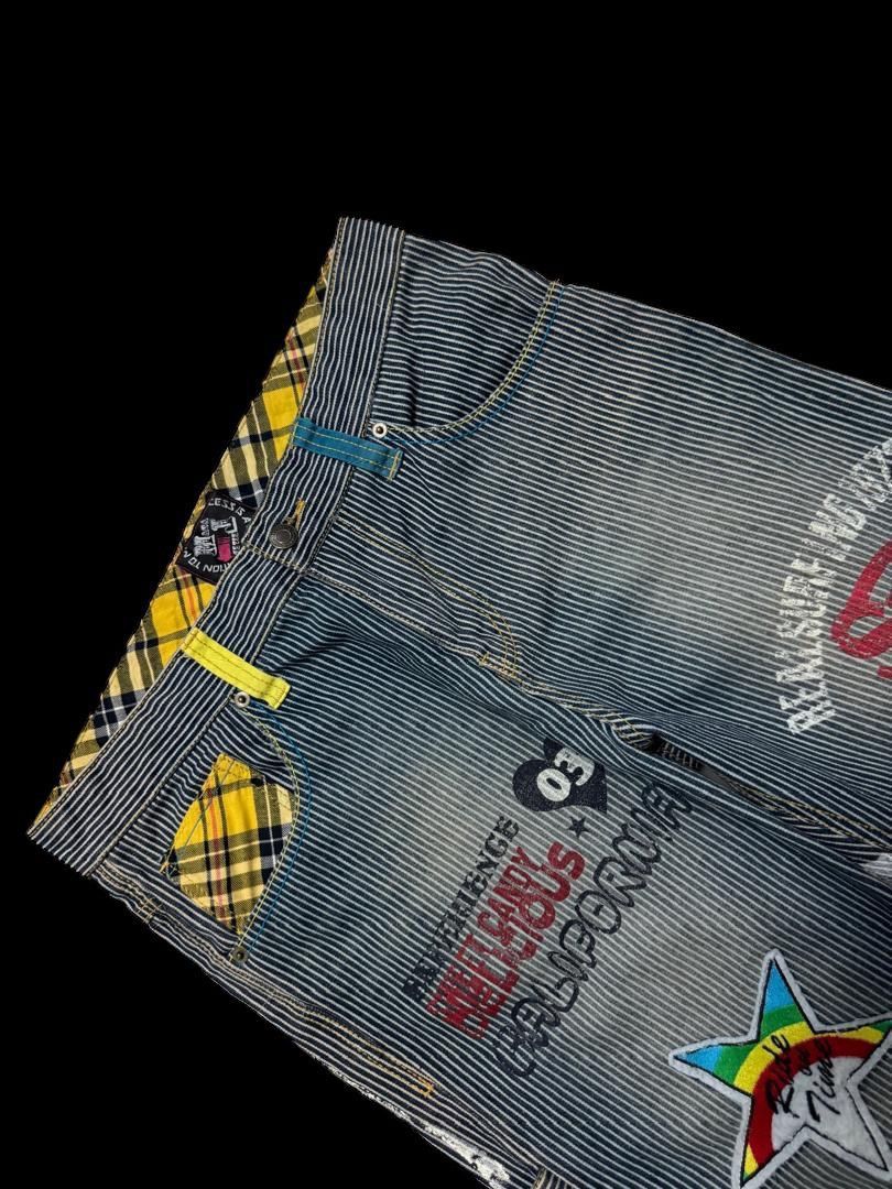 Vintage INSANE Japanese Hickory Short Mudwash Patcher Sick Style Size US 32 / EU 48 - 7 Thumbnail