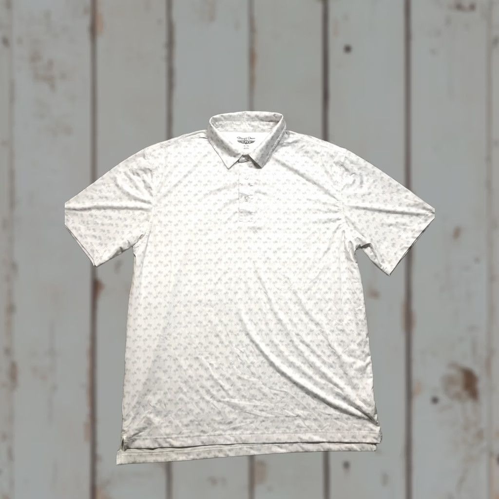 Vintage Straight Down Polo Shirt Mens XL White Palm Tree Print Golf Performance Casual Size US XL / EU 56 / 4 - 1 Thumbnail
