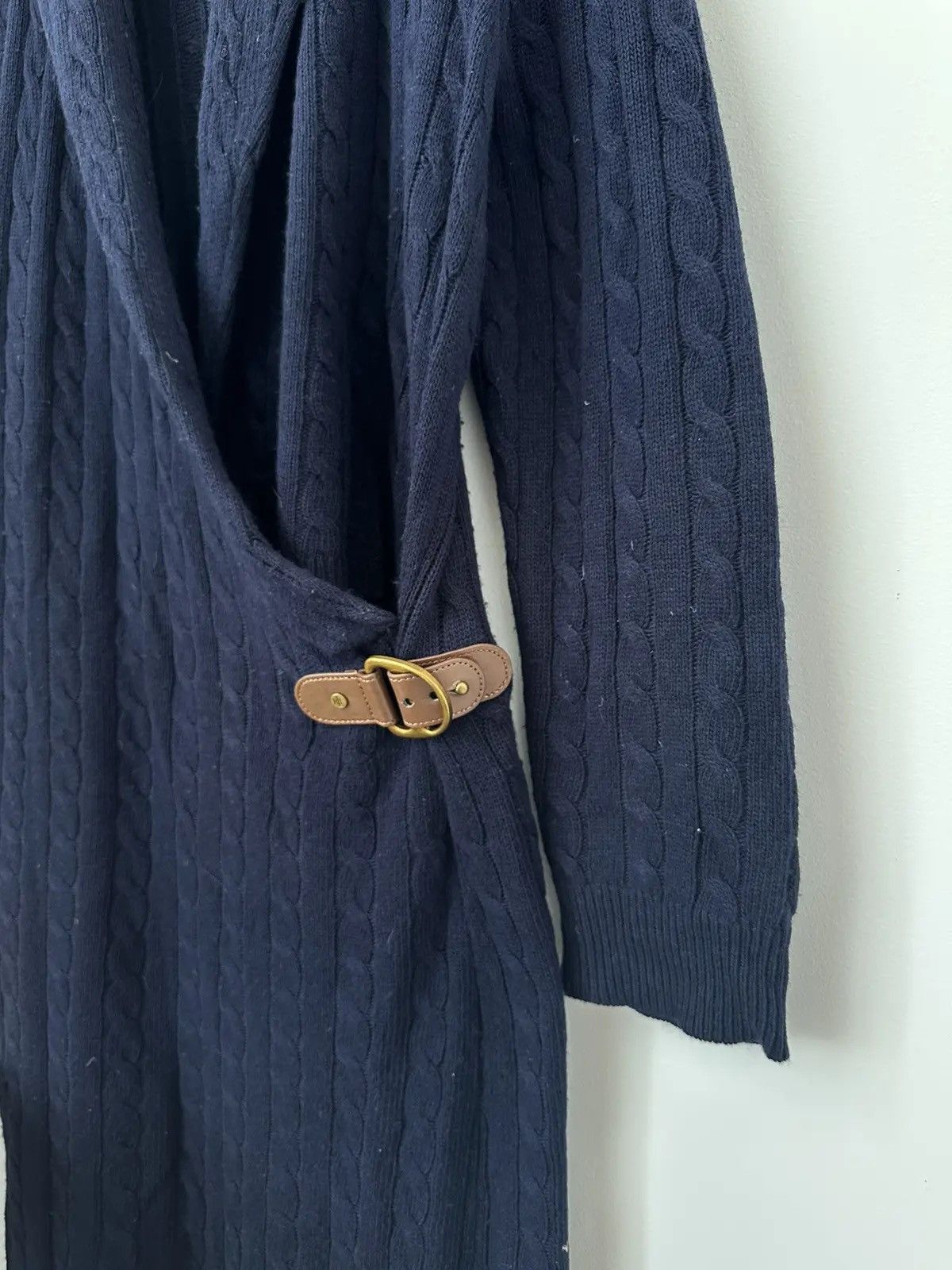 Polo Ralph Lauren Vintage Polo Ralph Lauren Blue Wool Kable Knit Long Dress Size US XL / EU 56 / 4 - 6 Thumbnail