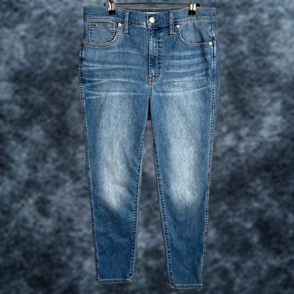 Madewell Madewell Jeans Womens 30 Medium Wash Denim High-Rise Skinny Crop 5-Pocket — Cotton Blend Button Closure Vintage No Size 30" / US 8 / IT 44 - 1 Thumbnail